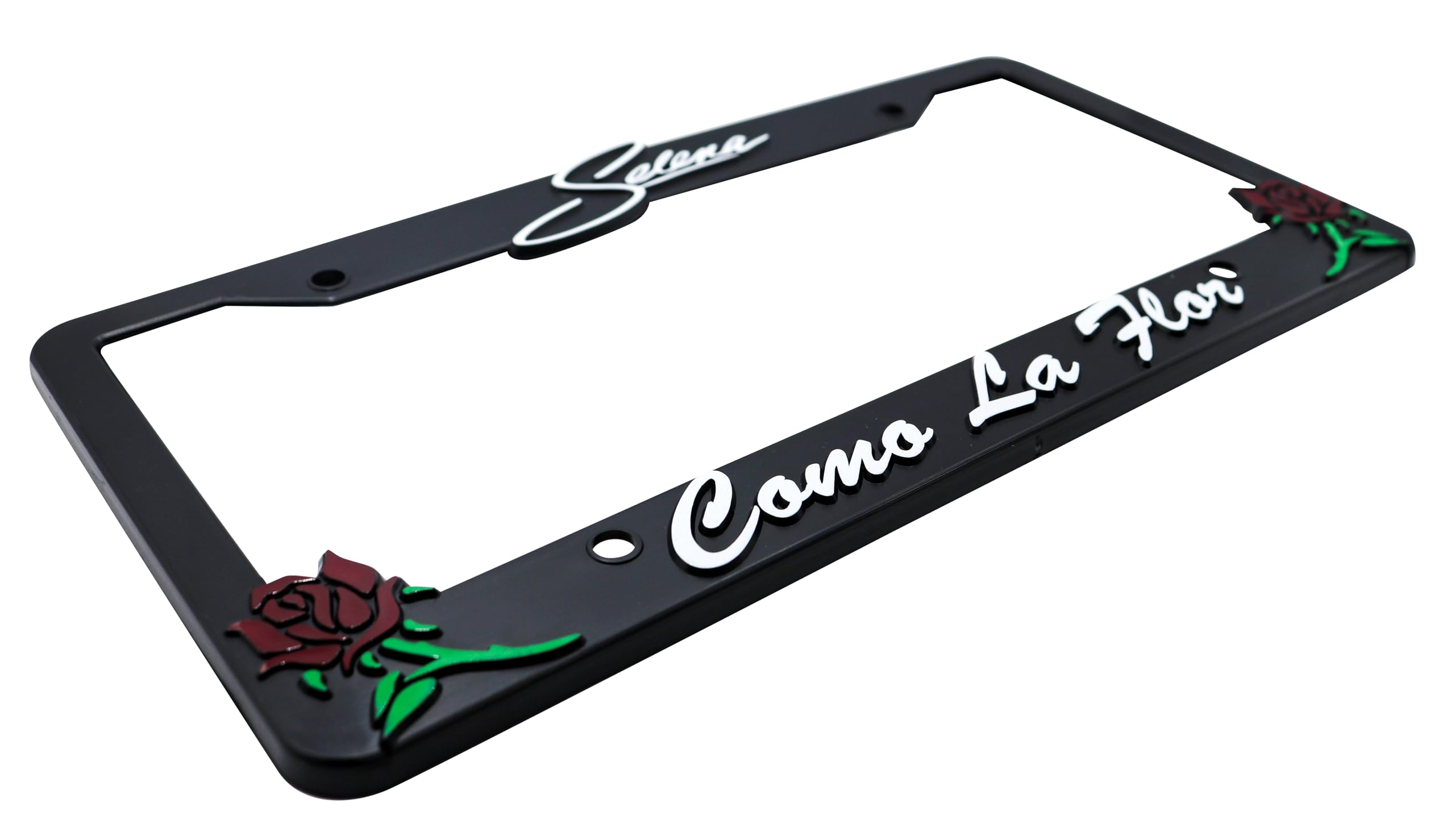LP Frameworks 3D Raised License Plate Frame for Como La Flor | 1 Pack Car License Plate Cover | Universal US Car Black License Plate Holder | Auto Accessories (Car, Truck and SUV)