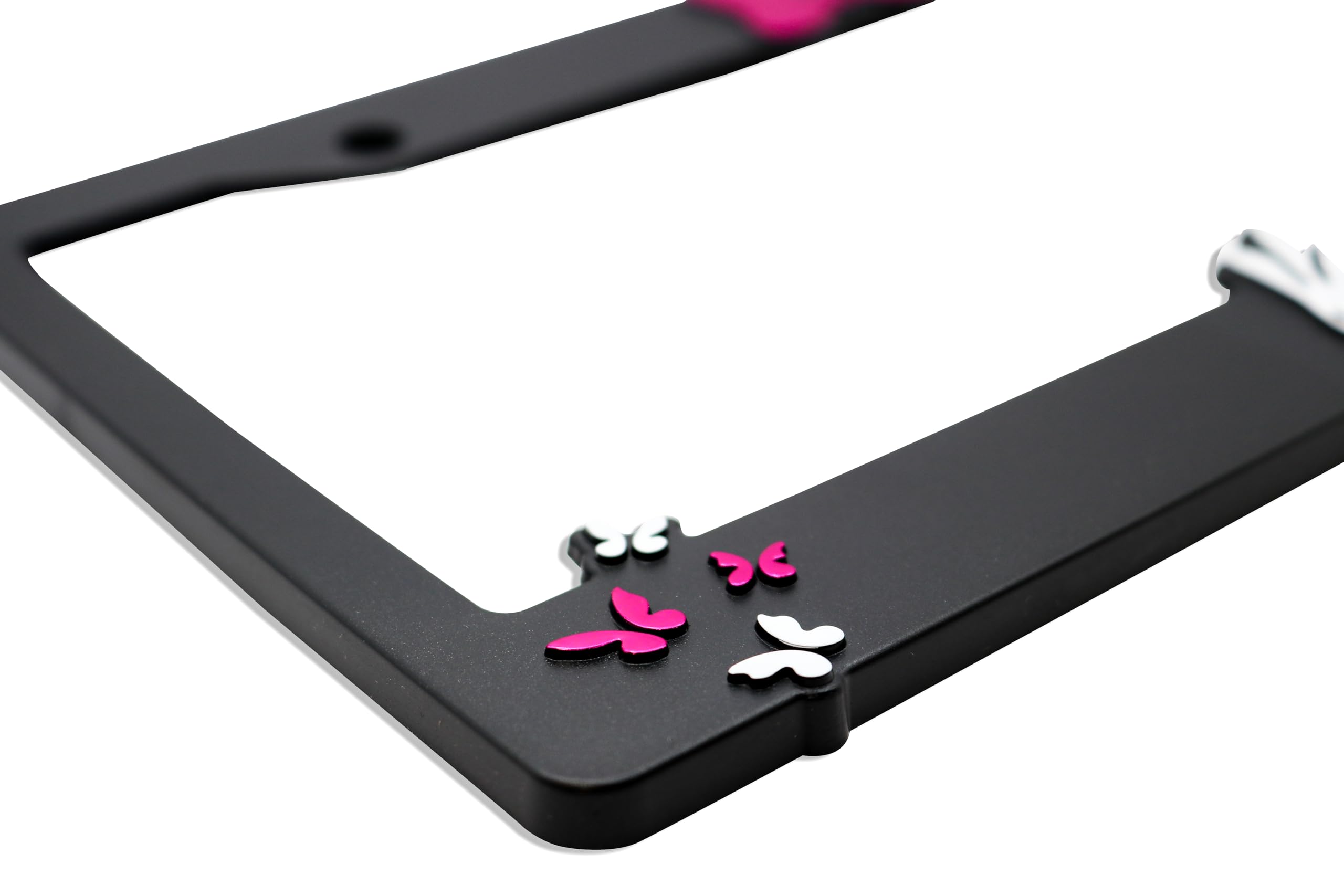 LP Frameworks Minnie Bow V2 3D Raised License Plate Frame | 1 Pack Car License Plate Cover | Universal US Black License Plate Holder | Auto Accessories (Car, Truck and SUV)