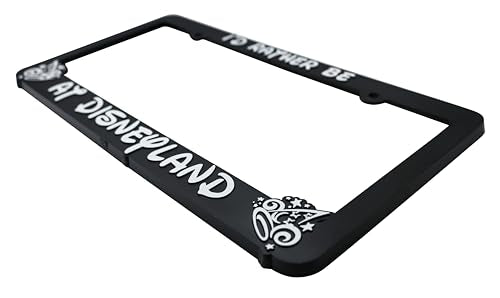 LP Frameworks Rather Be at Disneyland 3D Raised License Plate Frame | 1 Pack Car License Plate Cover | Universal US Black License Plate Holder | Auto Accessories (Car, Truck and SUV)