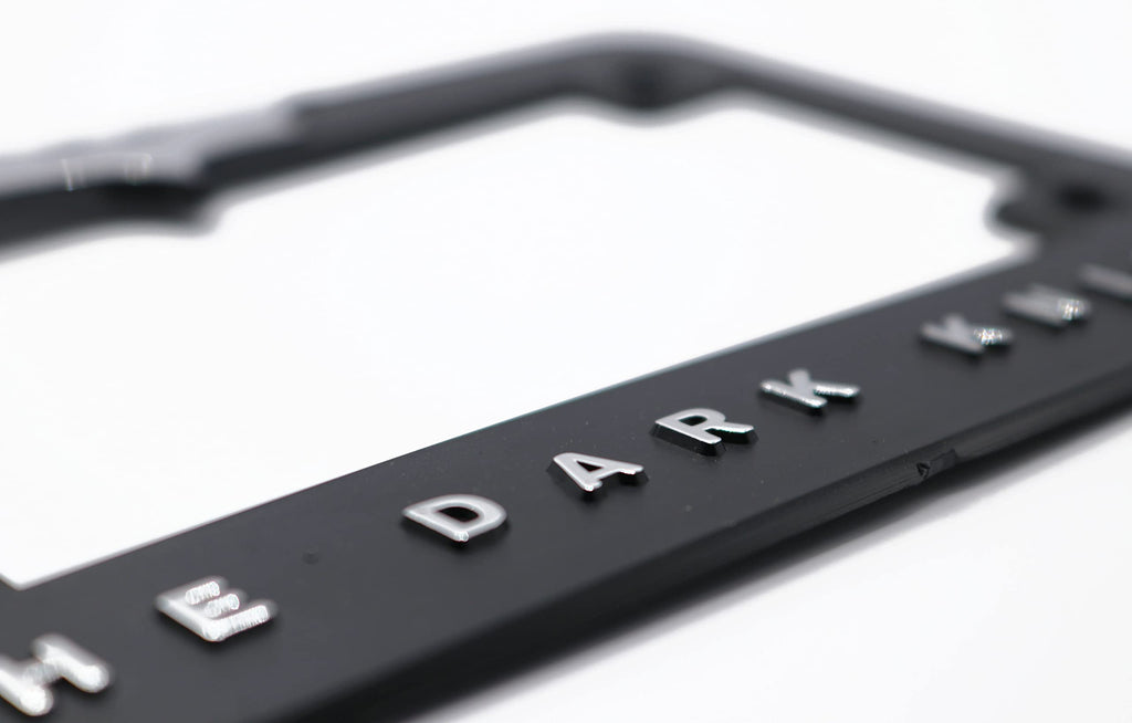 LP Frameworks Dark Knight V2 3D Raised License Plate Frame | 1 Pack Car License Plate Cover | Universal US Black License Plate Holder | Auto Accessories (Car, Truck and SUV) (Chrome)