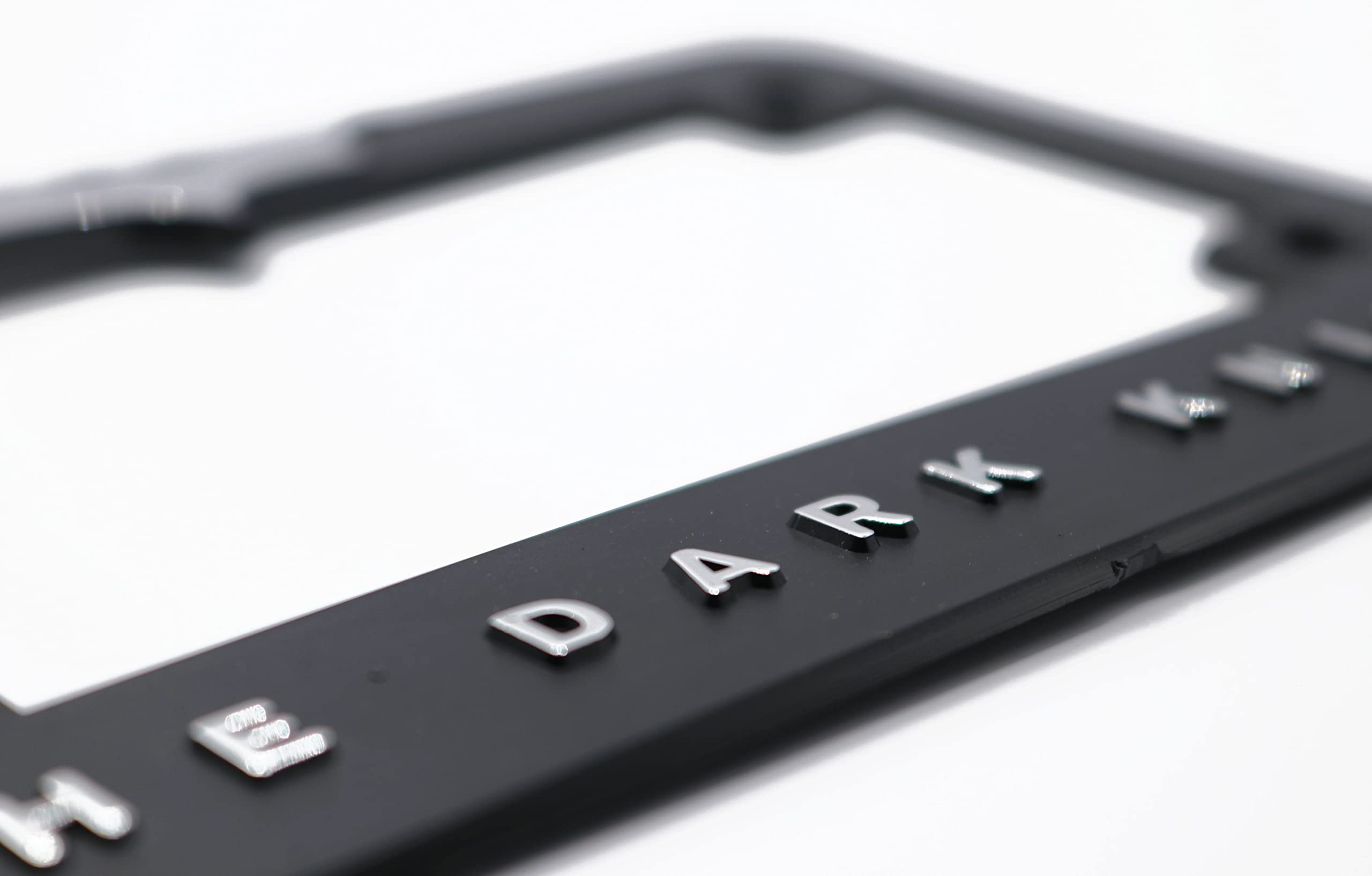 LP Frameworks Dark Knight V2 3D Raised License Plate Frame | 1 Pack Car License Plate Cover | Universal US Black License Plate Holder | Auto Accessories (Car, Truck and SUV) (Chrome)