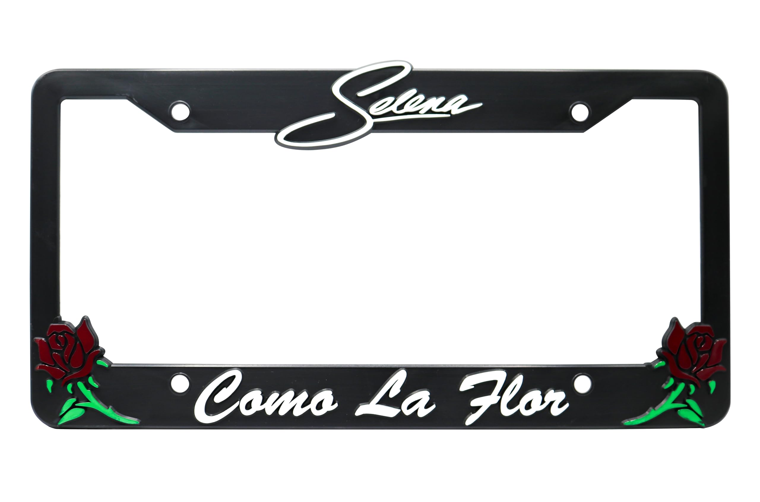 LP Frameworks 3D Raised License Plate Frame for Como La Flor | 1 Pack Car License Plate Cover | Universal US Car Black License Plate Holder | Auto Accessories (Car, Truck and SUV)