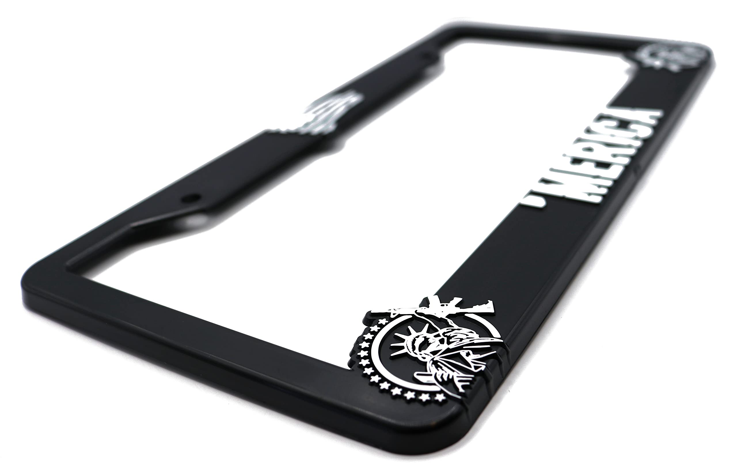 LP Frameworks Merica' for America 3D Raised License Plate Frame | 1 Pack Car USA License Plate Cover | Universal US Black License Plate Holder | Auto Accessories (Car, Truck and SUV)
