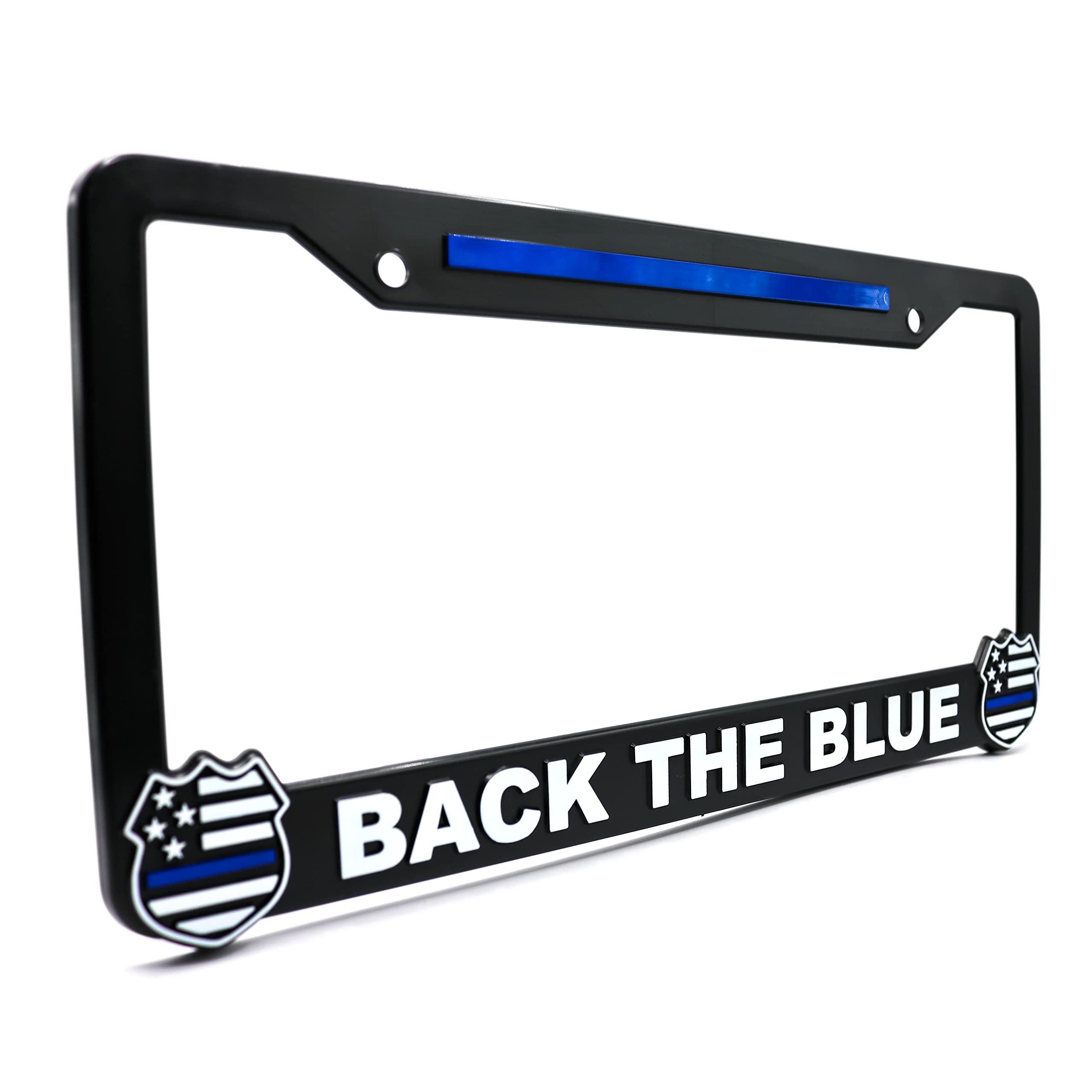 LP Frameworks Back The Blue for Police Support 3D Raised License Plate Frame | 1 Pack USA Car License Plate Cover | Universal US Car License Plate Holder | Auto Accessories (Car, Truck and SUV)