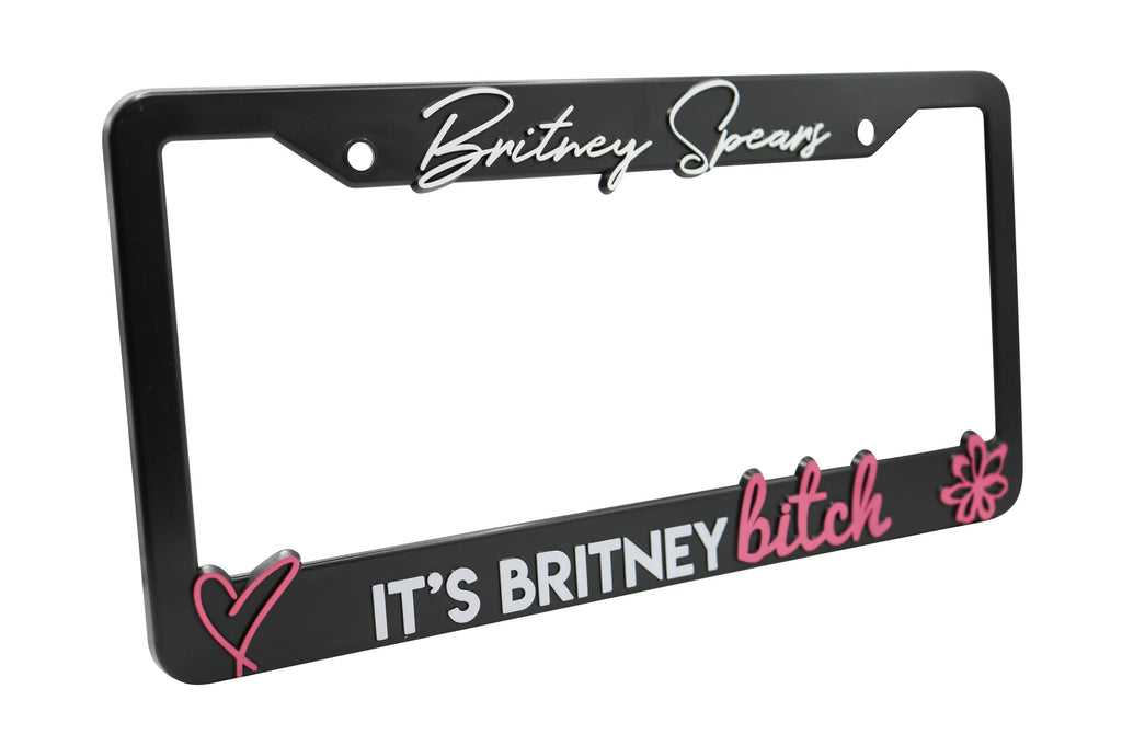 LP Frameworks It's Britney Bitch 3D Raised License Plate Frame | 1 Pack Car License Plate Cover | Universal US Car Black License Plate Holder | Auto Accessories (Car, Truck and SUV)
