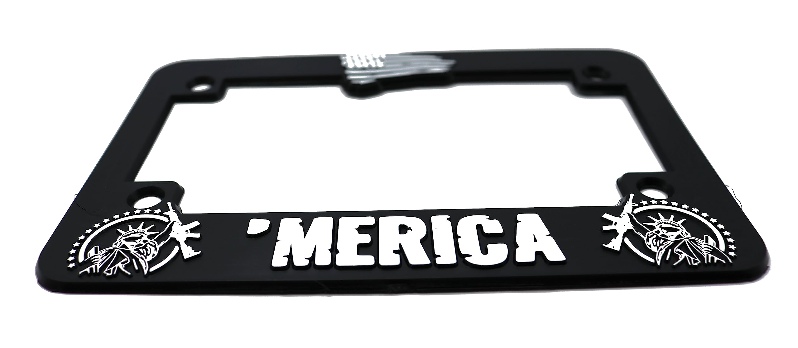 LP Frameworks Merica' for America 3D Raised License Plate Frame | 1 Pack Car USA License Plate Cover | Universal US Black License Plate Holder | Auto Accessories (Car, Truck and SUV)