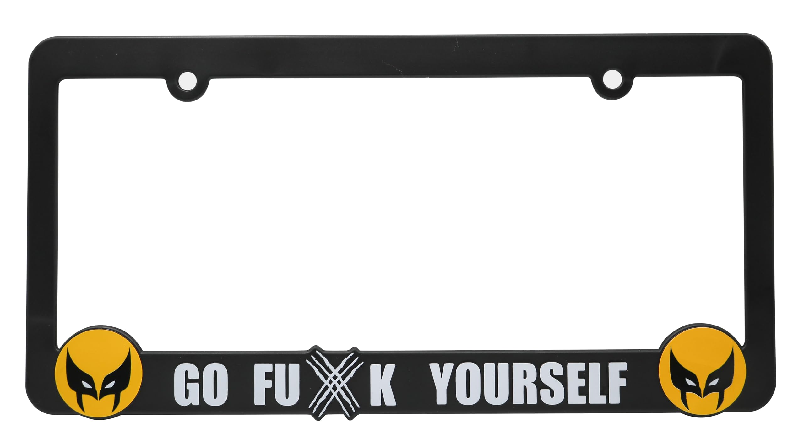 LP Frameworks Go F Yourself for Wolverine 3D Raised License Plate Frame | 1 Pack Character License Plate Cover | Universal US Car License Plate Holder | Auto Accessories (Car, Truck and SUV)
