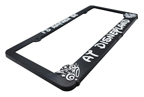 LP Frameworks Rather Be at Disneyland 3D Raised License Plate Frame | 1 Pack Car License Plate Cover | Universal US Black License Plate Holder | Auto Accessories (Car, Truck and SUV)