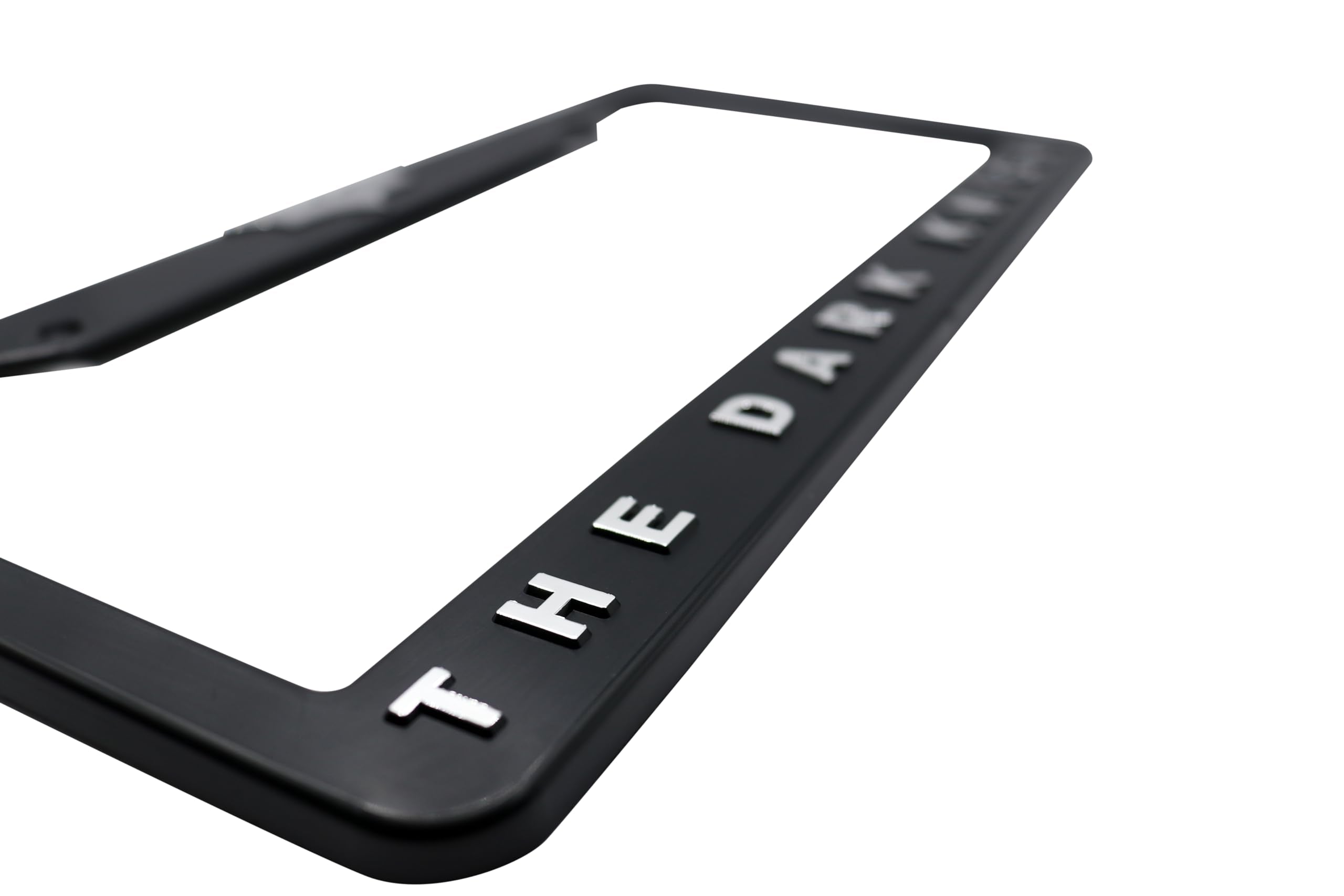 LP Frameworks Dark Knight V2 3D Raised License Plate Frame | 1 Pack Car License Plate Cover | Universal US Black License Plate Holder | Auto Accessories (Car, Truck and SUV) (Chrome)