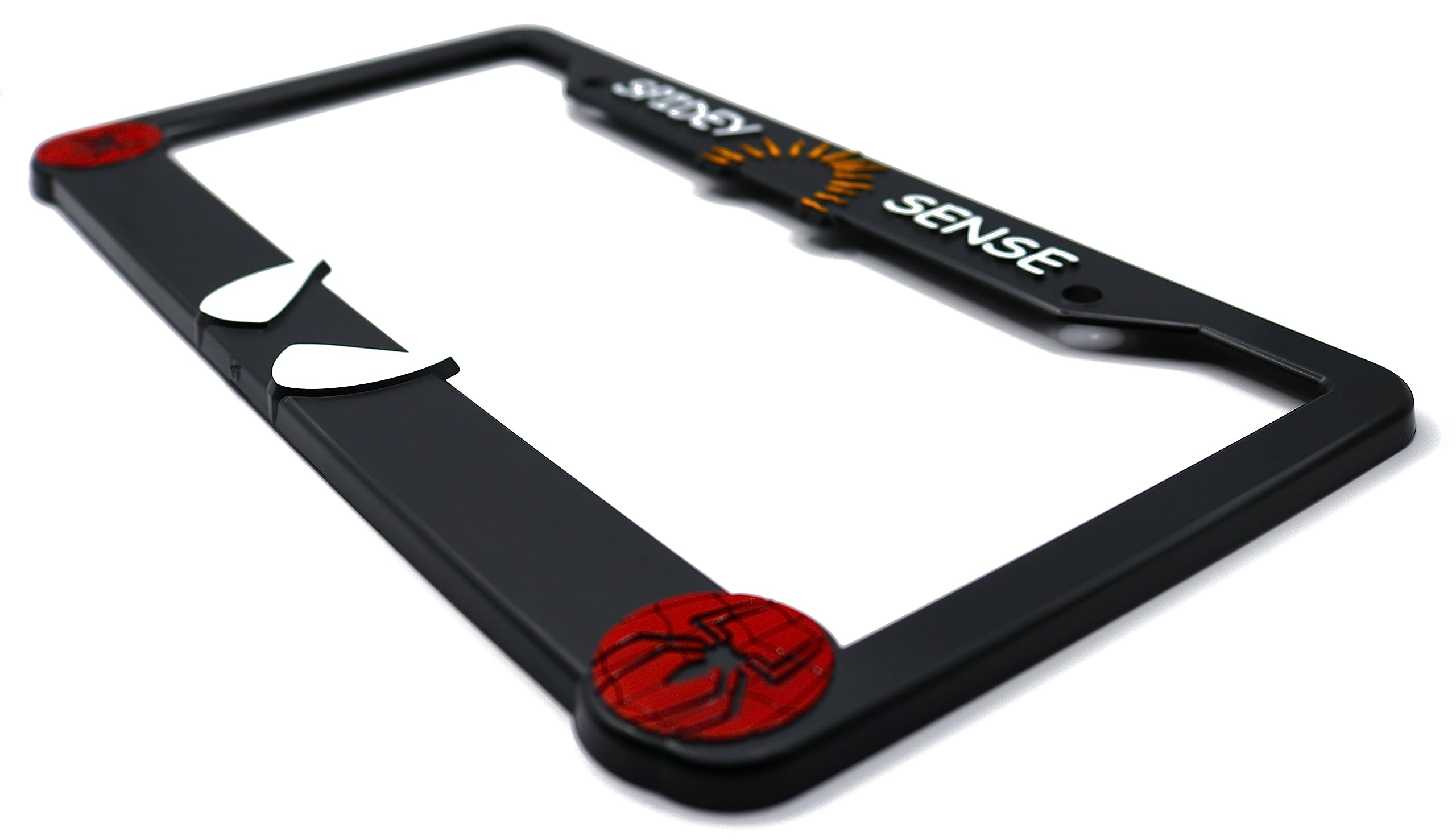LP Frameworks Spidey Sense 3D Raised License Plate Frame | 1 Pack Character License Plate Cover | Universal US Car Black License Plate Holder | Auto Accessories (Car, Truck and SUV)