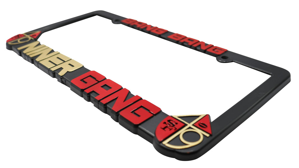 Bang Bang Niner Gang for San Francisco 3D Raised License Plate Frame | 1 Pack Car License Plate Cover | Universal US Car License Plate Holder | Auto Accessories (Car, Truck and SUV)