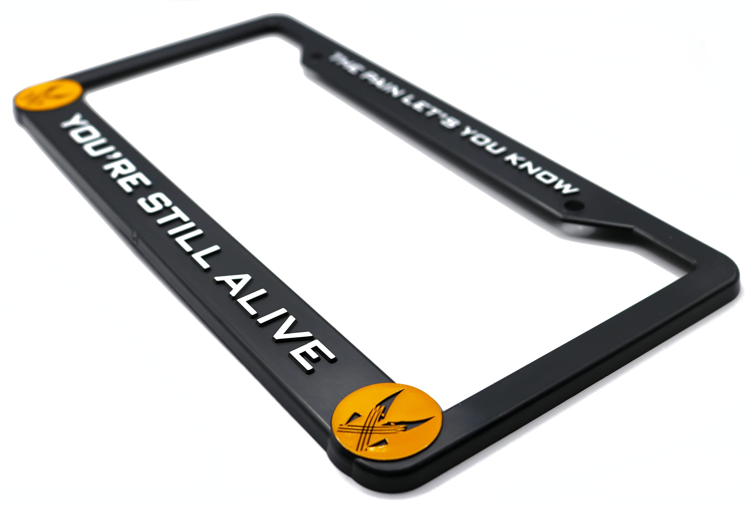 LP Frameworks Pain Let's You Know You're Still Alive for Wolverine 3D Raised License Plate Frame | 1 Pack Character License Plate Cover | Universal Black License Plate Holder | (Car, Truck and SUV)