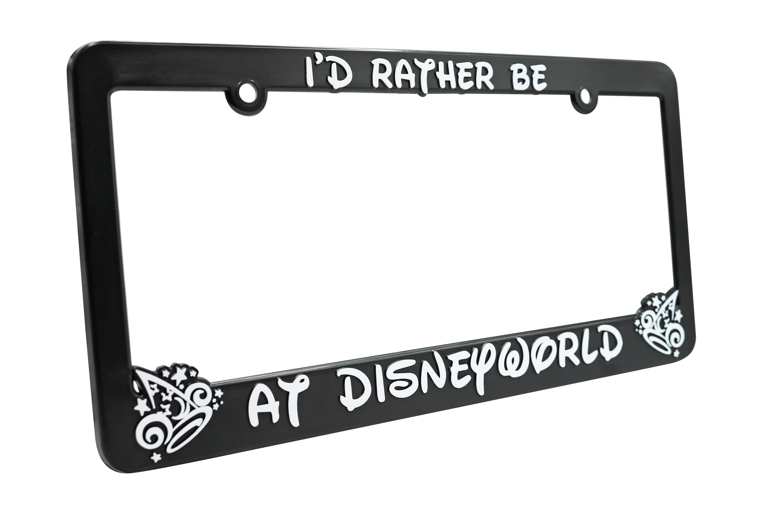 LP Frameworks Rather Be at Disneyworld 3D Raised License Plate Frame | 1 Pack Car License Plate Cover | Universal US Black License Plate Holder | Auto Accessories (Car, Truck and SUV)