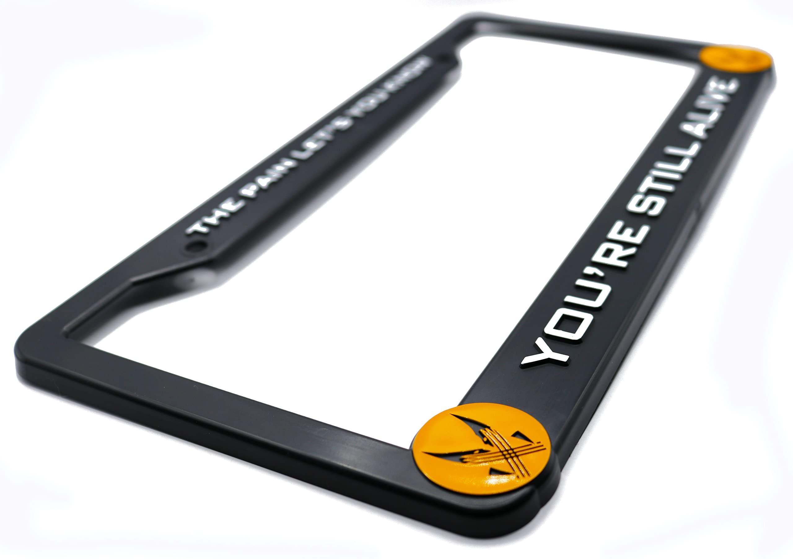 LP Frameworks Pain Let's You Know You're Still Alive for Wolverine 3D Raised License Plate Frame | 1 Pack Character License Plate Cover | Universal Black License Plate Holder | (Car, Truck and SUV)