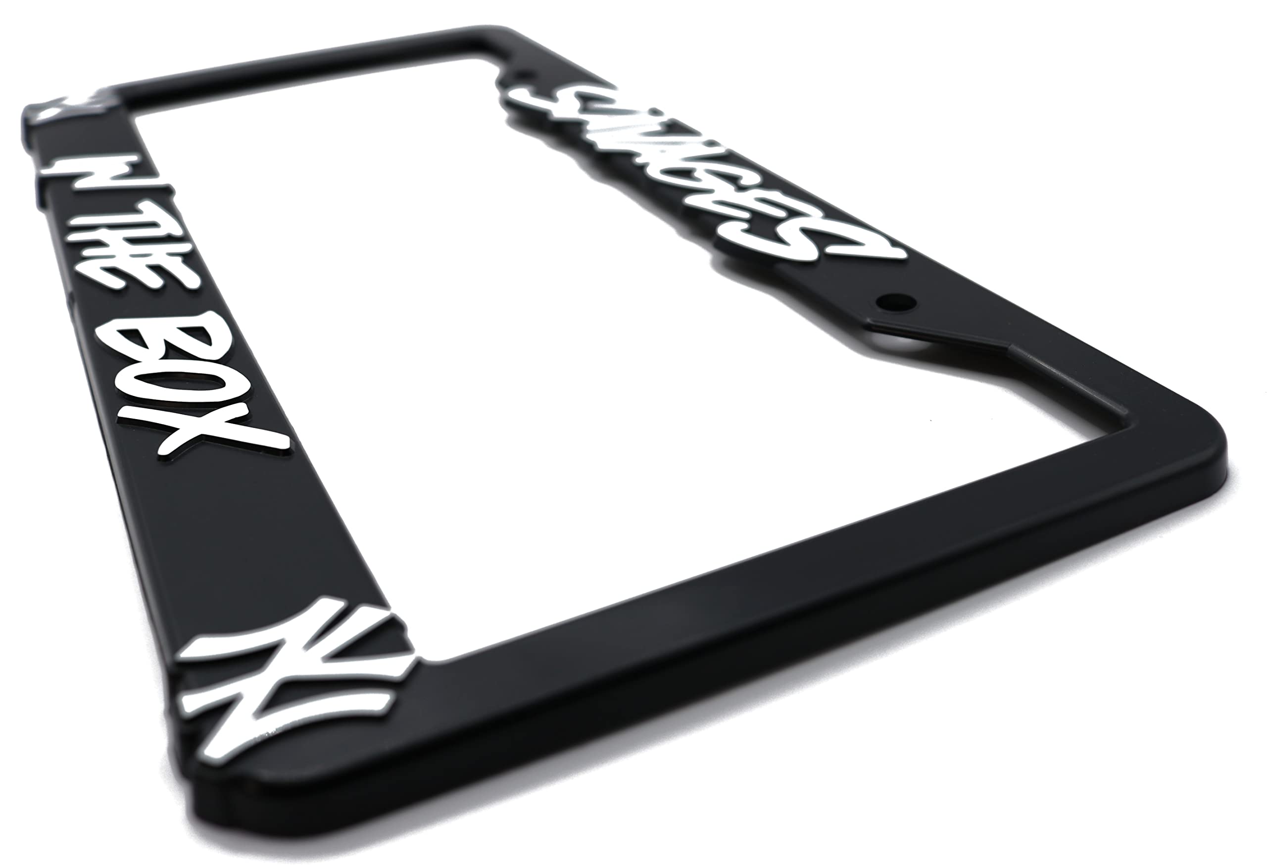 LP Frameworks NY Yankees Savages in the Box 3D Raised License Plate Frame | 1 Pack Car License Plate Cover | Universal US Car Black License Plate Holder | Auto Accessories (Car, Truck and SUV)