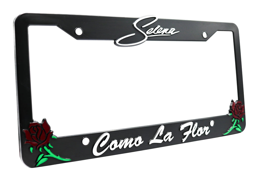 LP Frameworks 3D Raised License Plate Frame for Como La Flor | 1 Pack Car License Plate Cover | Universal US Car Black License Plate Holder | Auto Accessories (Car, Truck and SUV)