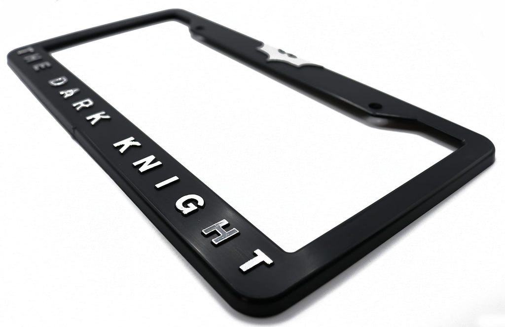 LP Frameworks Dark Knight V2 3D Raised License Plate Frame | 1 Pack Car License Plate Cover | Universal US Black License Plate Holder | Auto Accessories (Car, Truck and SUV) (Chrome)