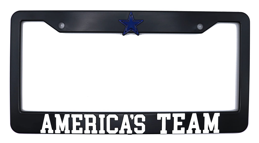 LP Frameworks Americas Team for Dallas 3D Raised License Plate Frame | 1 Pack Car License Plate Cover | Universal US Car Black License Plate Holder | Auto Accessories (Car, Truck and SUV)