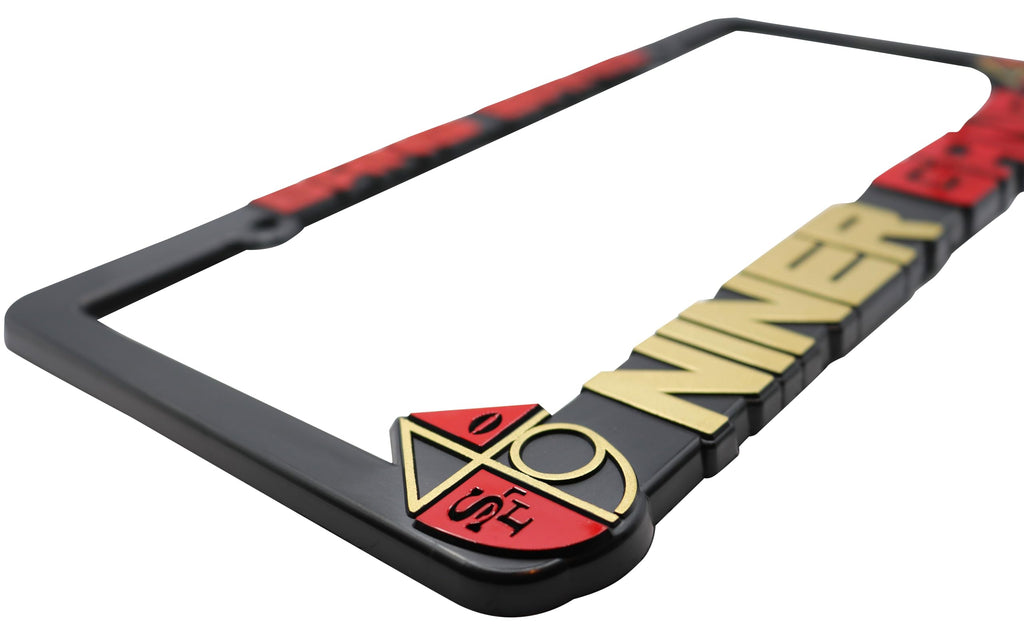 Bang Bang Niner Gang for San Francisco 3D Raised License Plate Frame | 1 Pack Car License Plate Cover | Universal US Car License Plate Holder | Auto Accessories (Car, Truck and SUV)