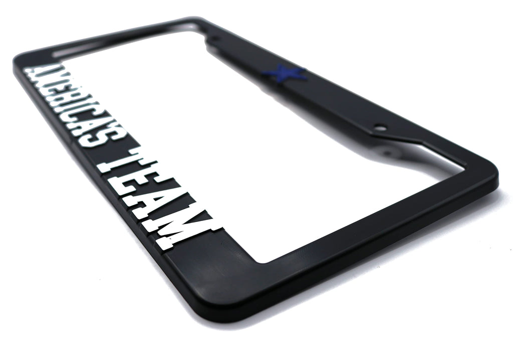 LP Frameworks Americas Team for Dallas 3D Raised License Plate Frame | 1 Pack Car License Plate Cover | Universal US Car Black License Plate Holder | Auto Accessories (Car, Truck and SUV)