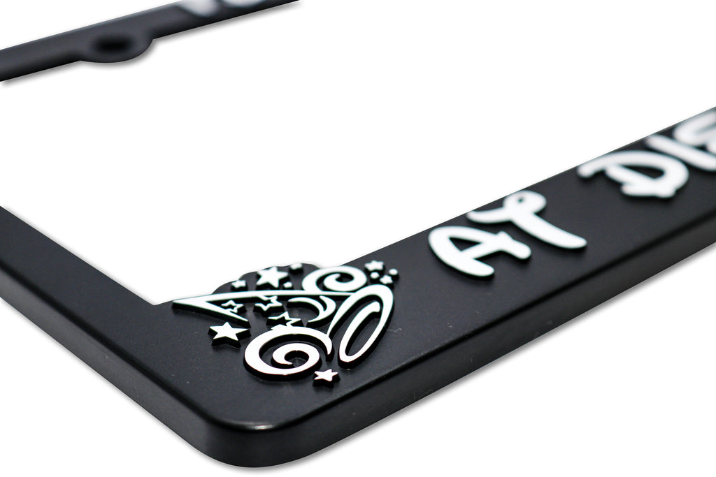 LP Frameworks Rather Be at Disneyworld 3D Raised License Plate Frame | 1 Pack Car License Plate Cover | Universal US Black License Plate Holder | Auto Accessories (Car, Truck and SUV)