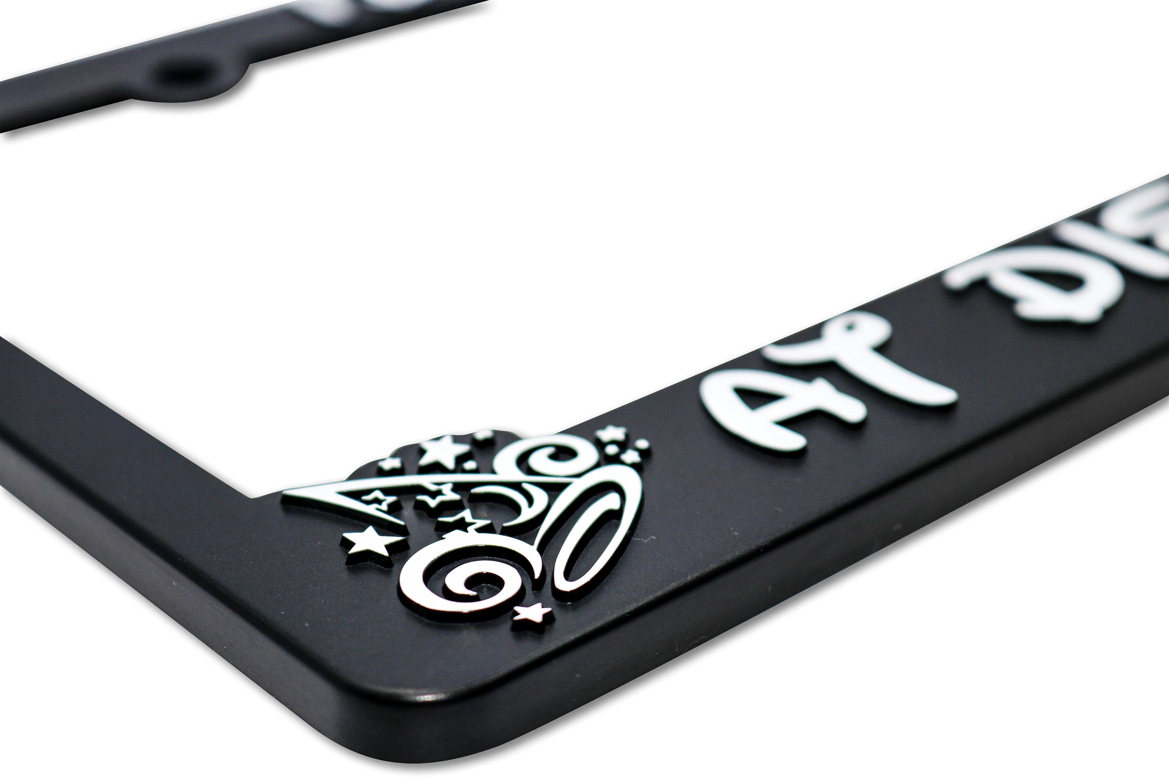 LP Frameworks Rather Be at Disneyworld 3D Raised License Plate Frame | 1 Pack Car License Plate Cover | Universal US Black License Plate Holder | Auto Accessories (Car, Truck and SUV)