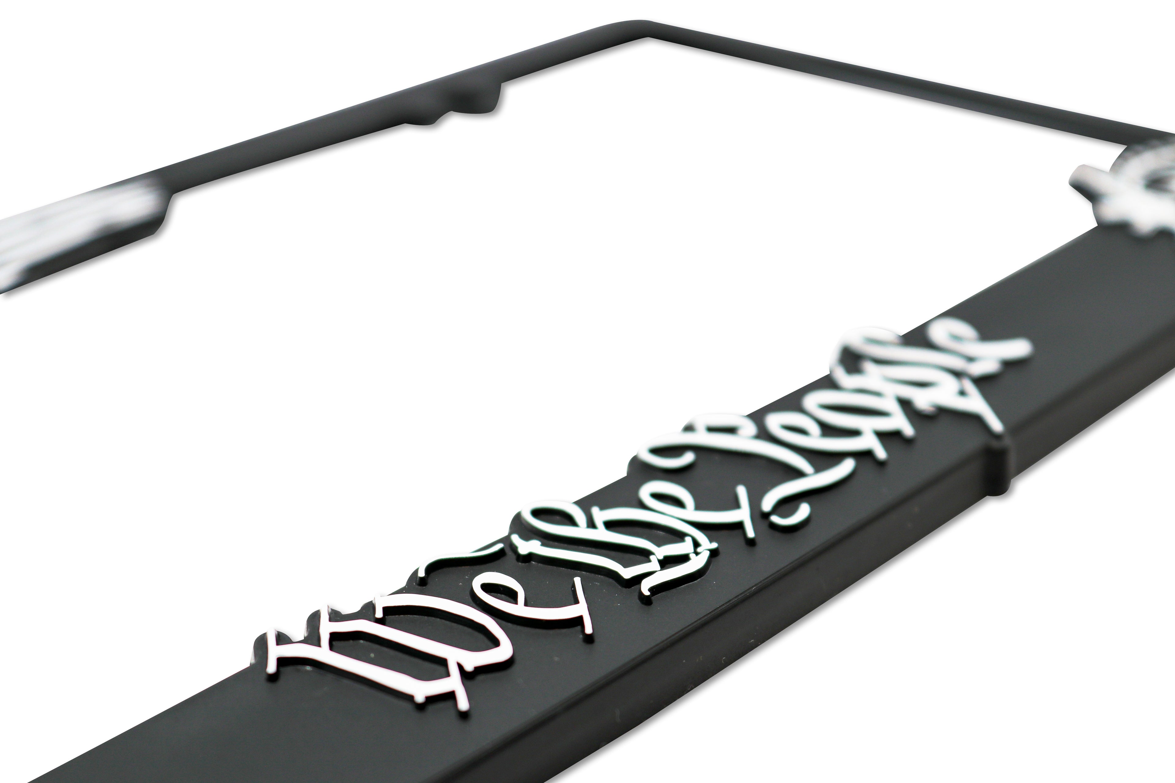 LP Frameworks We The People for America 3D Raised License Plate Frame | 1 Pack Car License Plate Cover | Universal US Car Black License Plate Holder | Auto Accessories