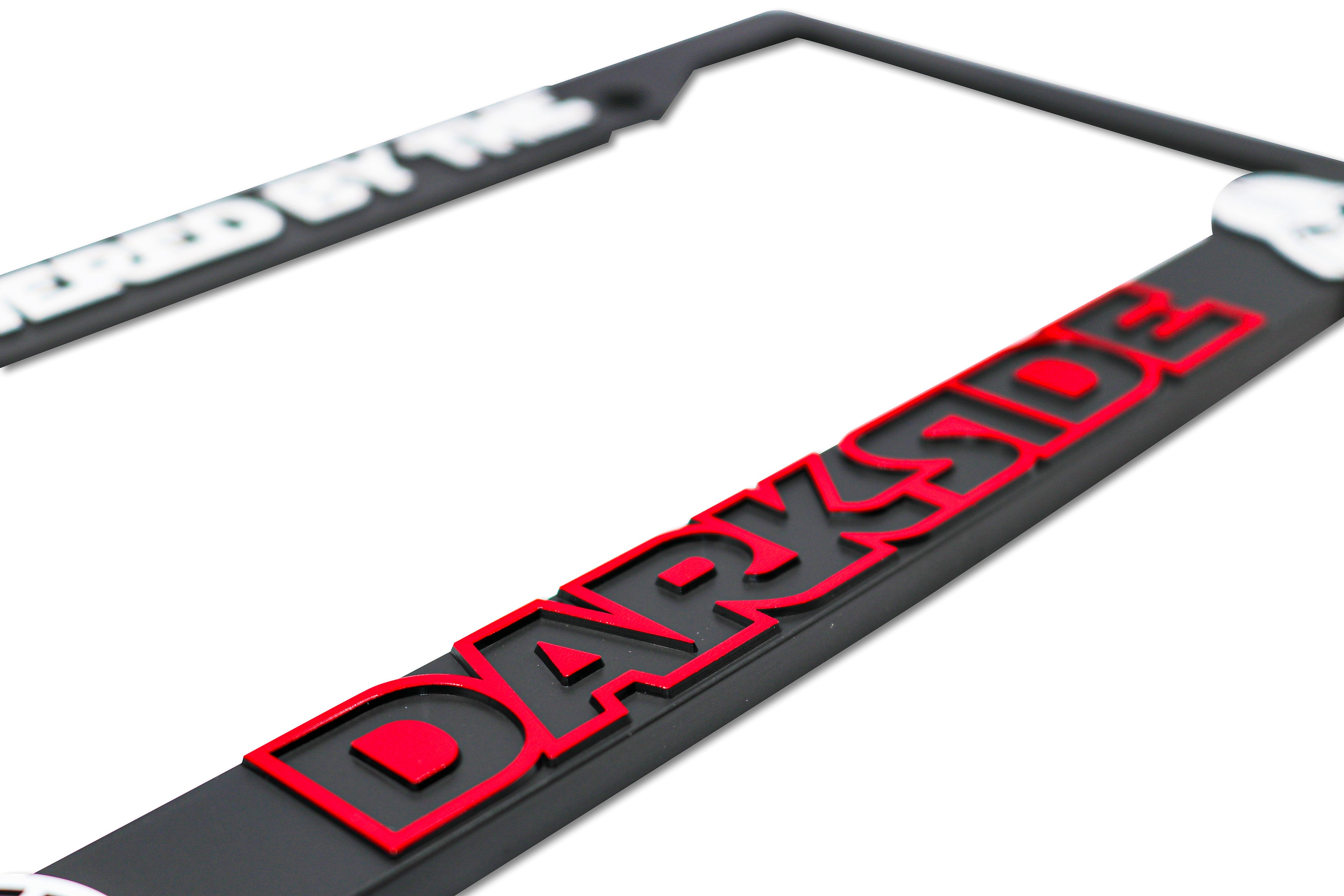 LP Frameworks Powered by The Darkside 3D Raised License Plate Frame | 1 Pack License Plate Cover | Universal US Car Black License Plate Holder | Auto Accessories (Car, Truck and SUV)
