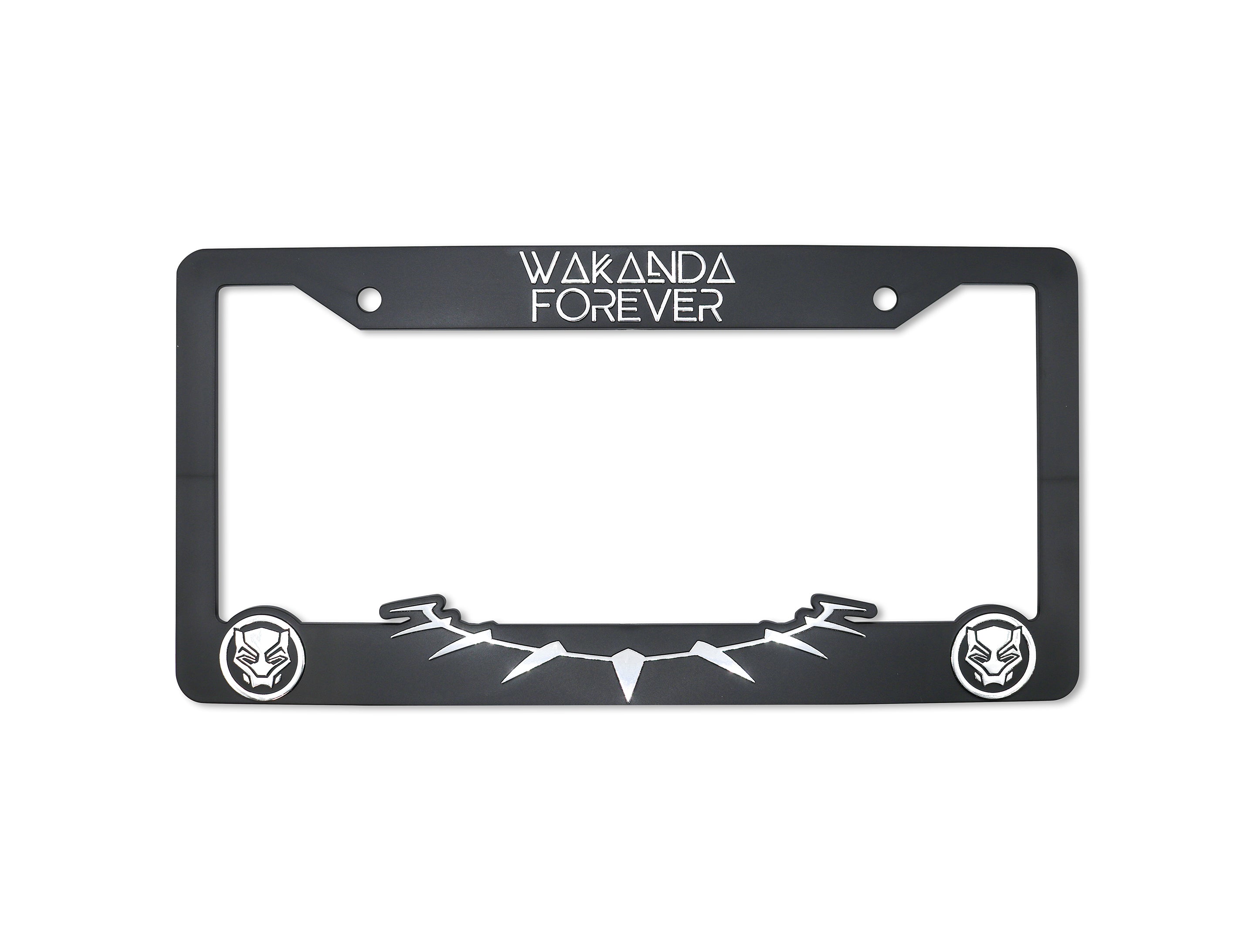 LP Frameworks Wakanda Forever 3D Raised License Plate Frame | 1 Pack Car License Plate Cover | Universal US Car Black License Plate Holder | Auto Accessories (Car, Truck and SUV) (Chrome)
