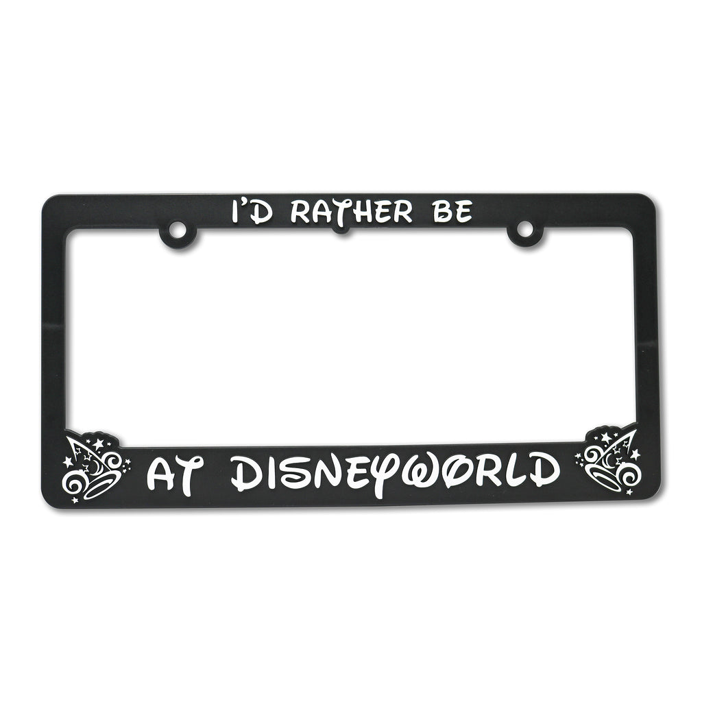 LP Frameworks Rather Be at Disneyworld 3D Raised License Plate Frame | 1 Pack Car License Plate Cover | Universal US Black License Plate Holder | Auto Accessories (Car, Truck and SUV)