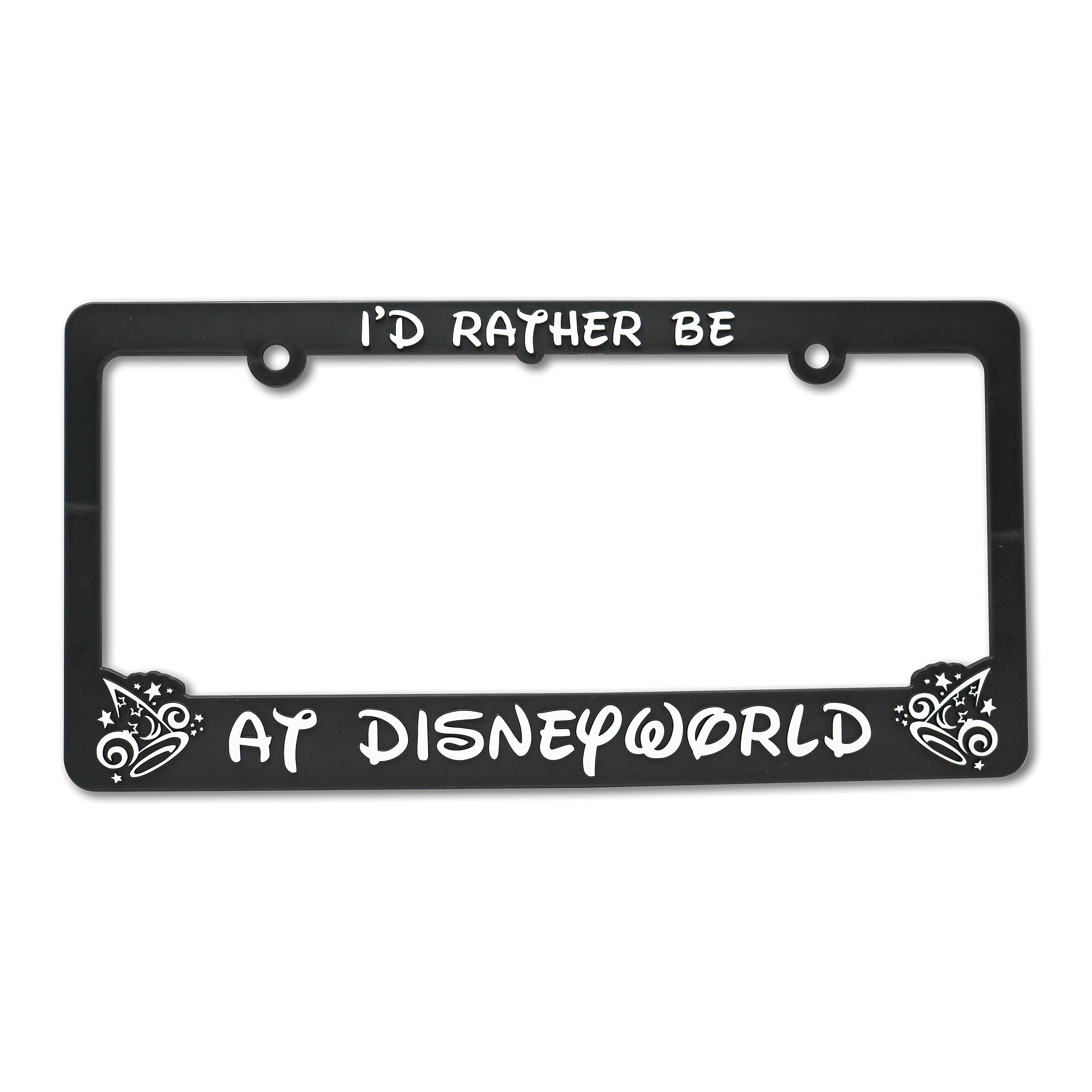 LP Frameworks Rather Be at Disneyworld 3D Raised License Plate Frame | 1 Pack Car License Plate Cover | Universal US Black License Plate Holder | Auto Accessories (Car, Truck and SUV)