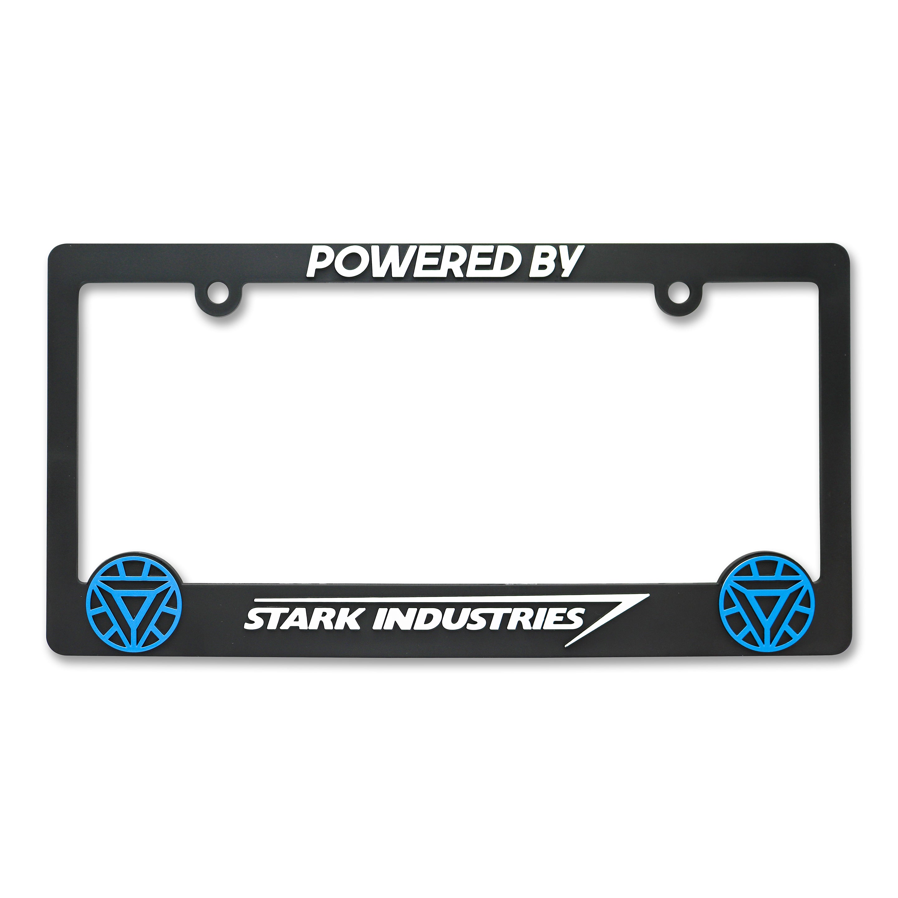 LP Frameworks Powered by Stark Industry V2 3D Raised License Plate Frame | 1 Pack Car License Plate Cover | Universal US Car Black License Plate Holder | Auto Accessories (Car, Truck and SUV)