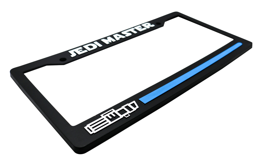 LP Frameworks Jedi Master V2 3D Raised License Plate Frame | 1 Pack Car License Plate Cover | Universal US Black License Plate Holder | Auto Accessories (Car, Truck and SUV)