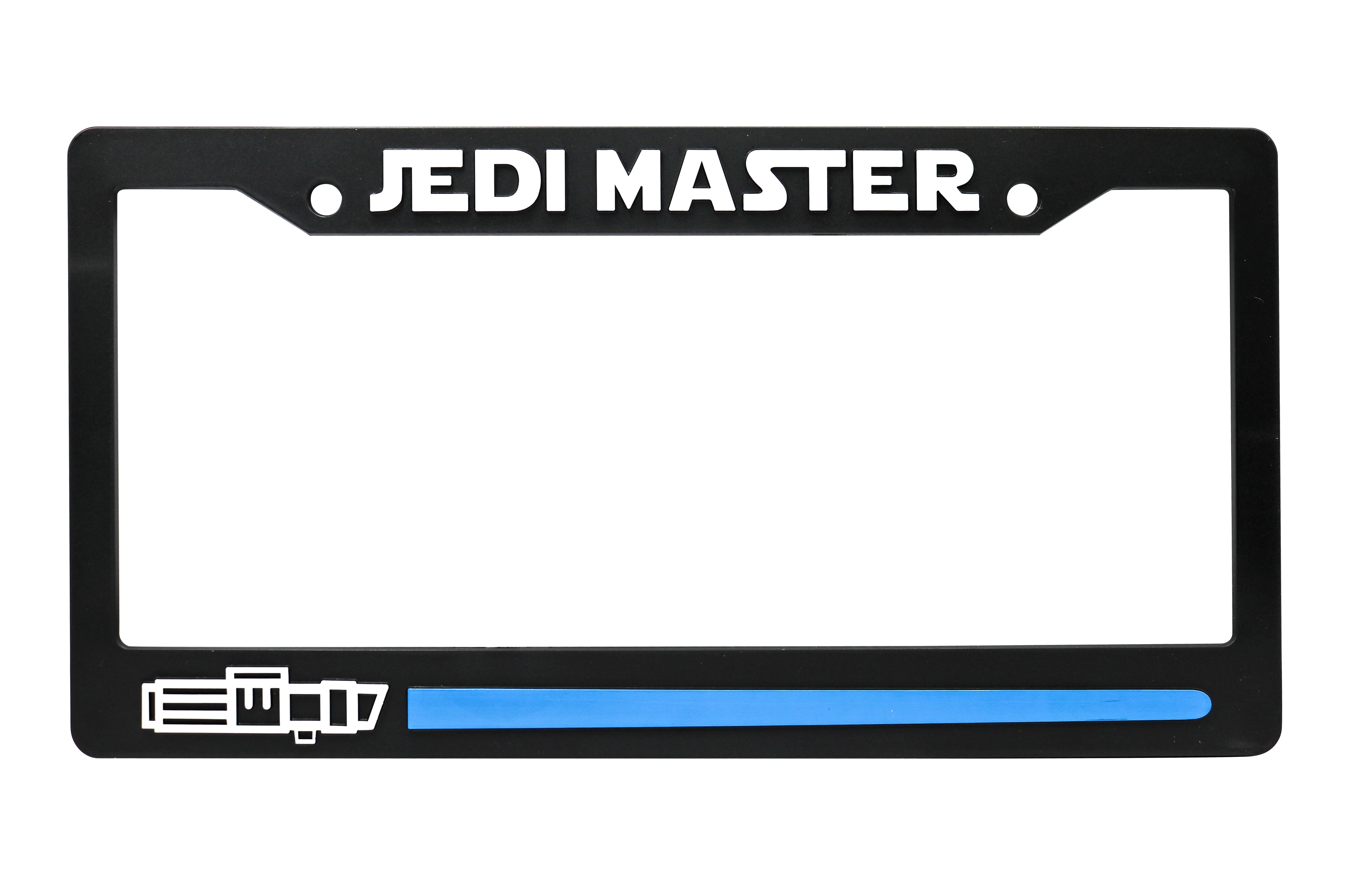 LP Frameworks Jedi Master V2 3D Raised License Plate Frame | 1 Pack Car License Plate Cover | Universal US Black License Plate Holder | Auto Accessories (Car, Truck and SUV)