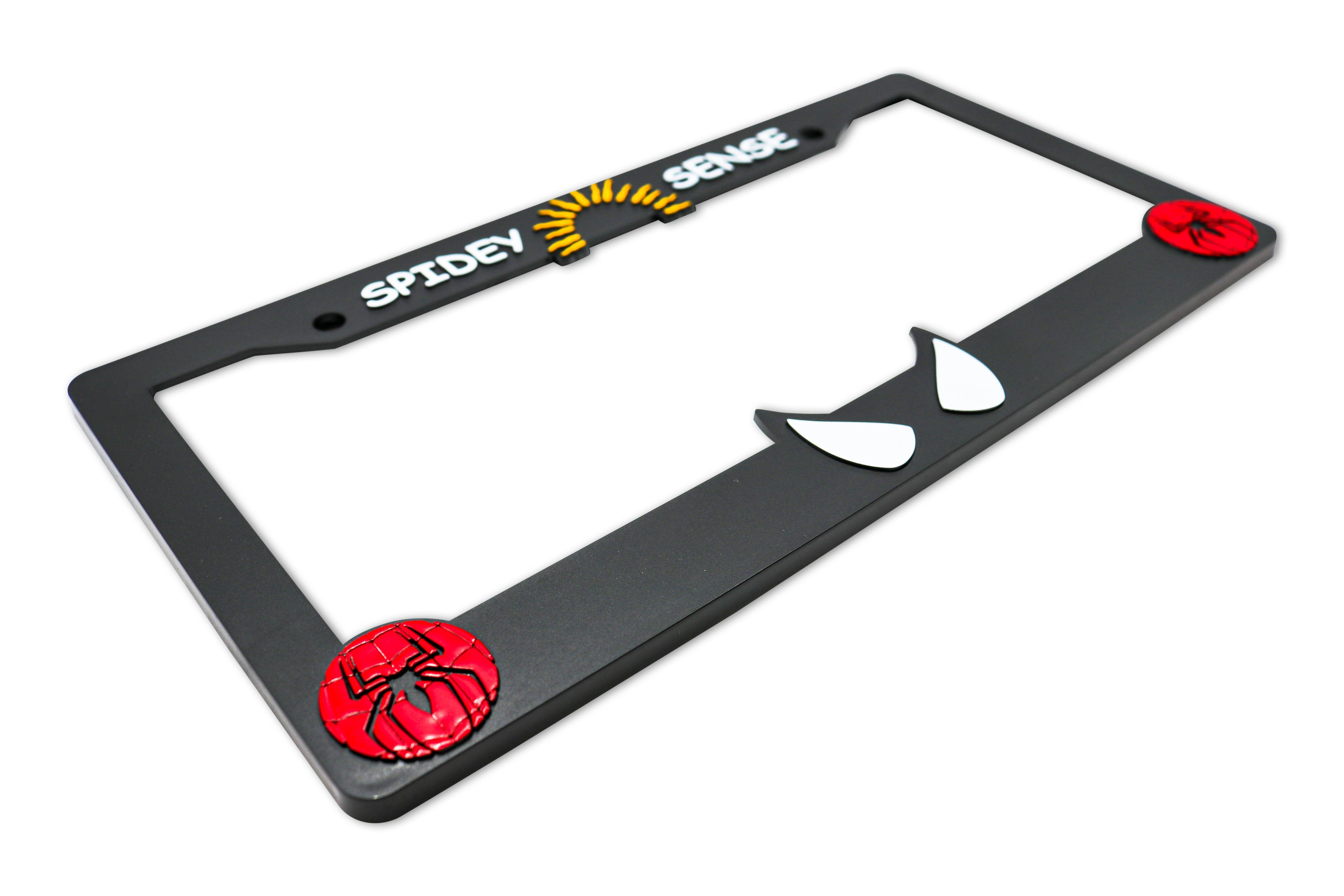 LP Frameworks Spidey Sense V2 3D Raised License Plate Frame | 1 Pack Character License Plate Cover | Universal US Car Black License Plate Holder | Auto Accessories (Car, Truck and SUV)