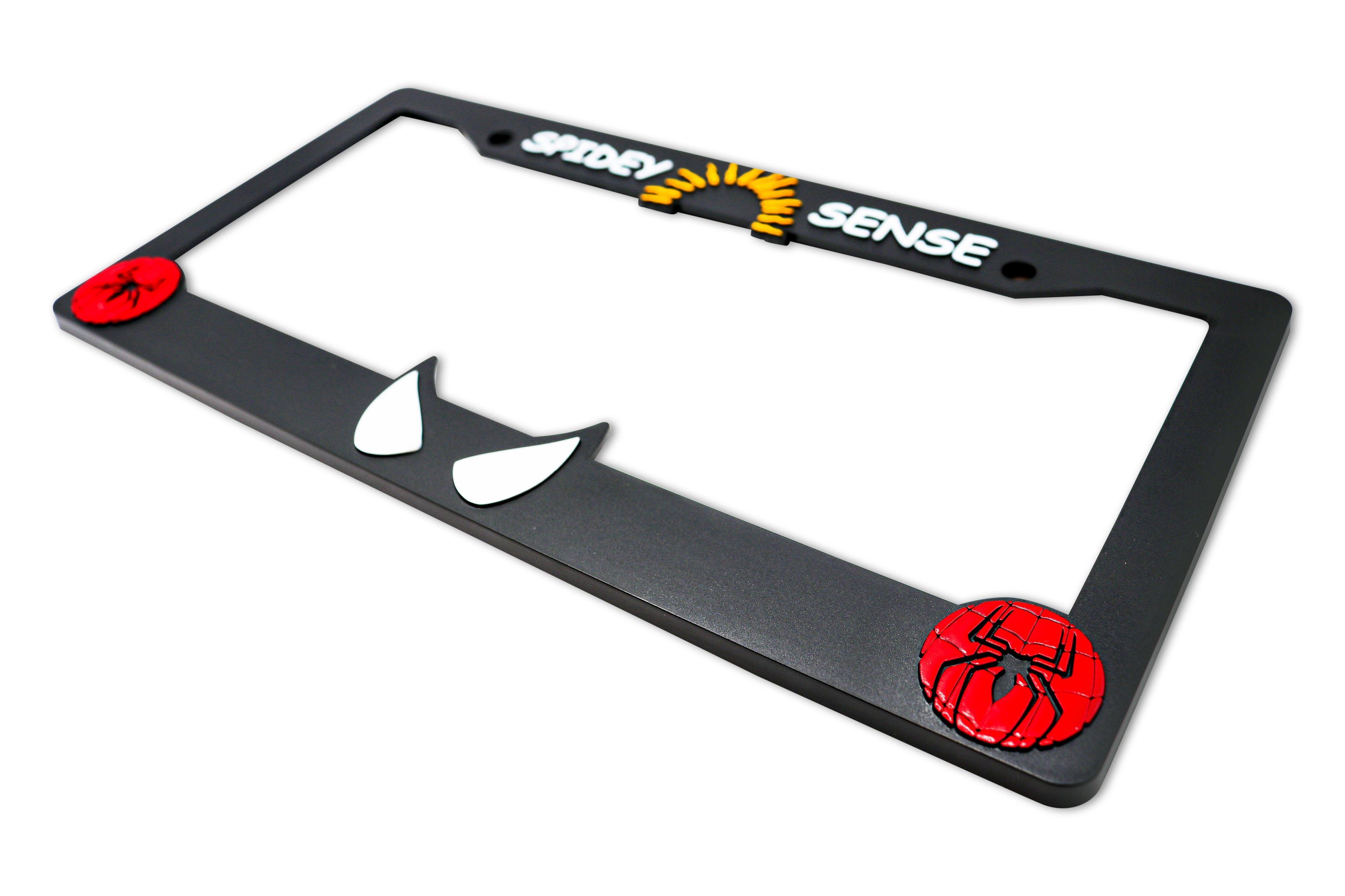 LP Frameworks Spidey Sense V2 3D Raised License Plate Frame | 1 Pack Character License Plate Cover | Universal US Car Black License Plate Holder | Auto Accessories (Car, Truck and SUV)