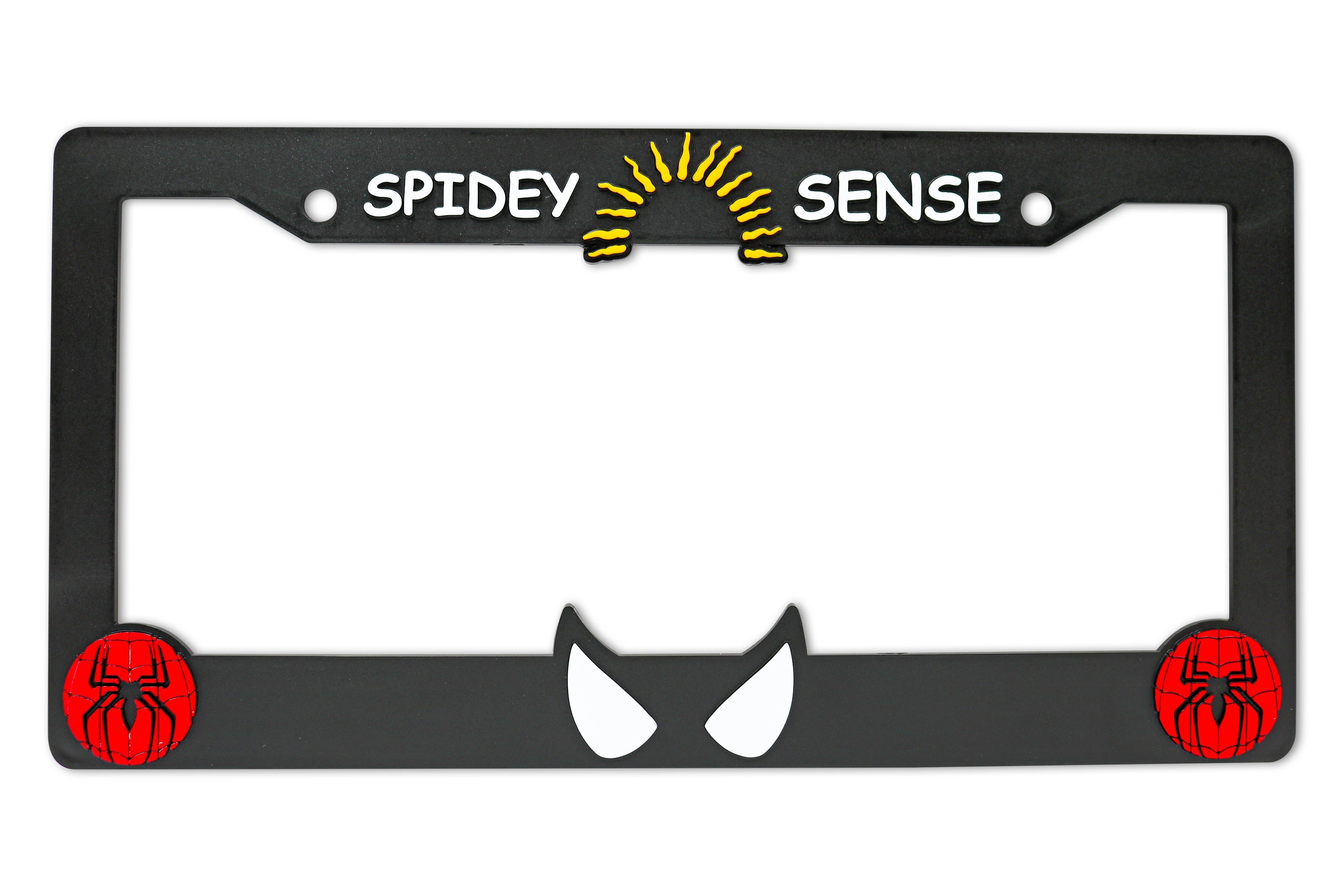 LP Frameworks Spidey Sense V2 3D Raised License Plate Frame | 1 Pack Character License Plate Cover | Universal US Car Black License Plate Holder | Auto Accessories (Car, Truck and SUV)