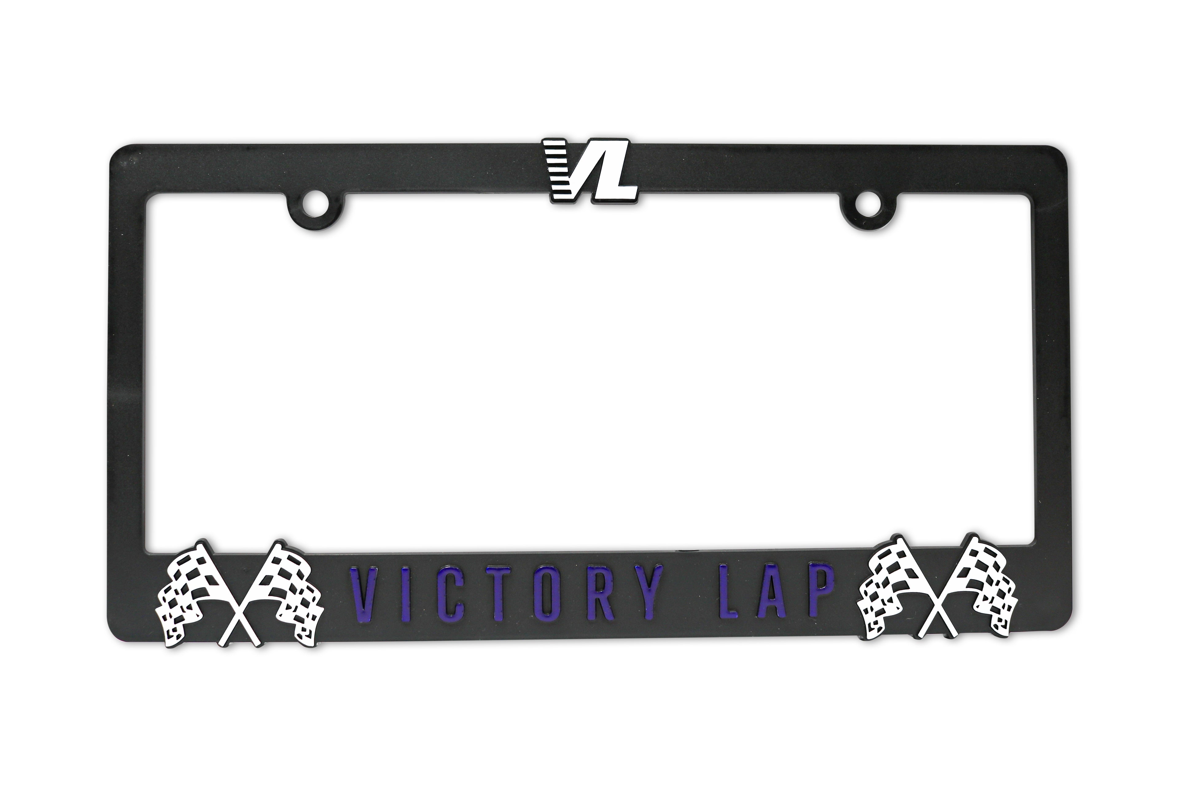 LP Frameworks Victory Lap Universal 3D Raised License Plate Frame | 1 Pack Car License Plate Cover | Universal US Car Black License Plate Holder | Auto Accessories (Car, Truck and SUV)