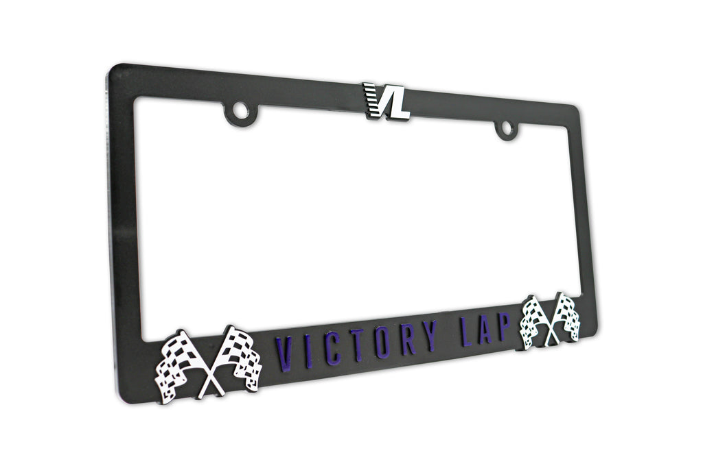 LP Frameworks Victory Lap Universal 3D Raised License Plate Frame | 1 Pack Car License Plate Cover | Universal US Car Black License Plate Holder | Auto Accessories (Car, Truck and SUV)