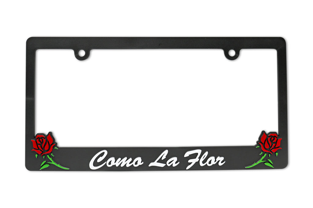 LP Frameworks Como La Flor V2 3D Raised License Plate Frame | 1 Pack Car License Plate Cover | Universal US Car Black License Plate Holder | Auto Accessories (Car, Truck and SUV)