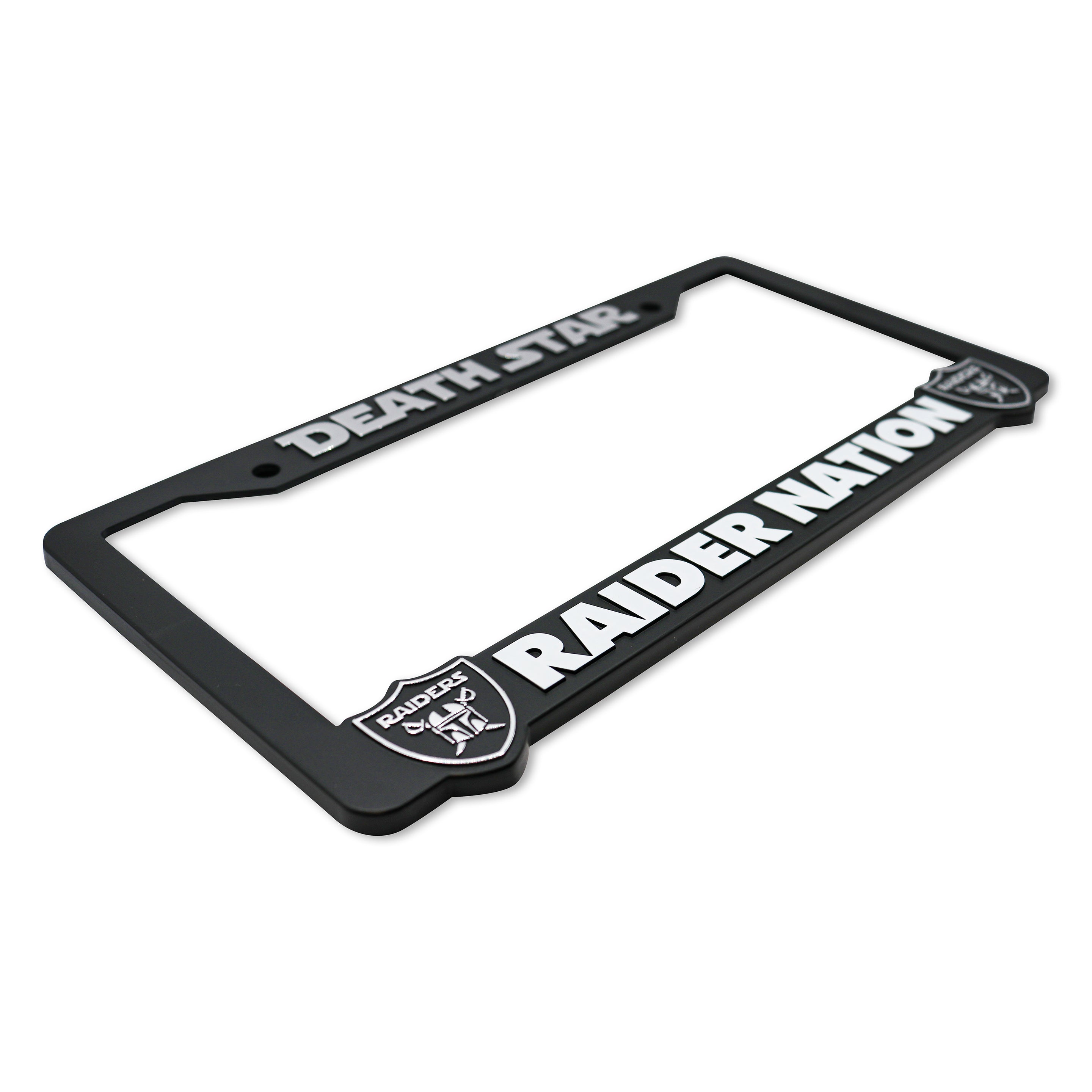 LP Frameworks Deathstar for Raider Nation V2 3D Raised License Plate Frame | 1 Pack Car License Plate Cover | Universal US Black License Plate Holder | Auto Accessories (Car, Truck and SUV)