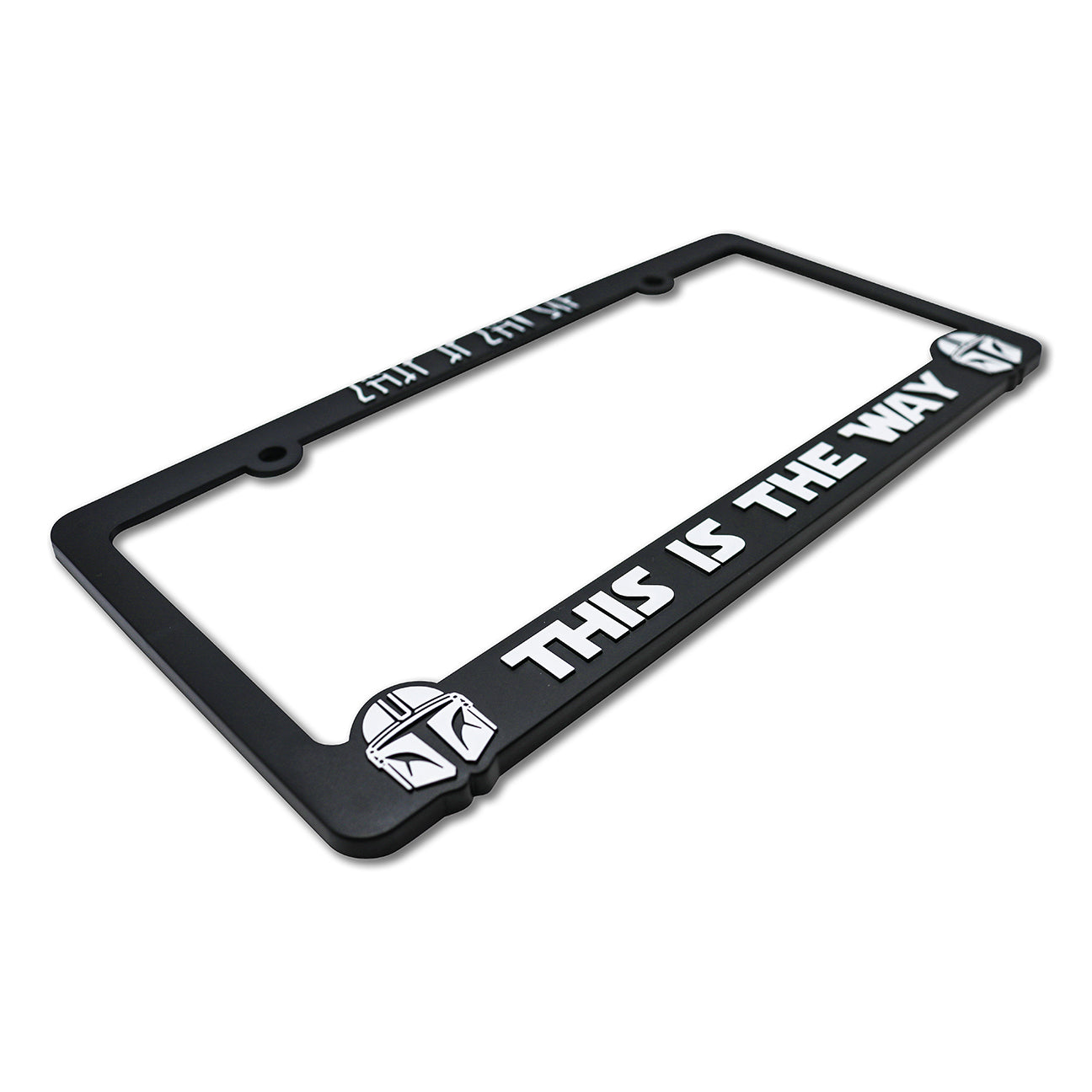 LP Frameworks This The Way V2 for Mandalorian Fans 3D Raised License Plate Frame | 1 Pack Car License Plate Cover | Universal US Black License Plate Holder | Auto Accessories (Car, Truck and SUV)