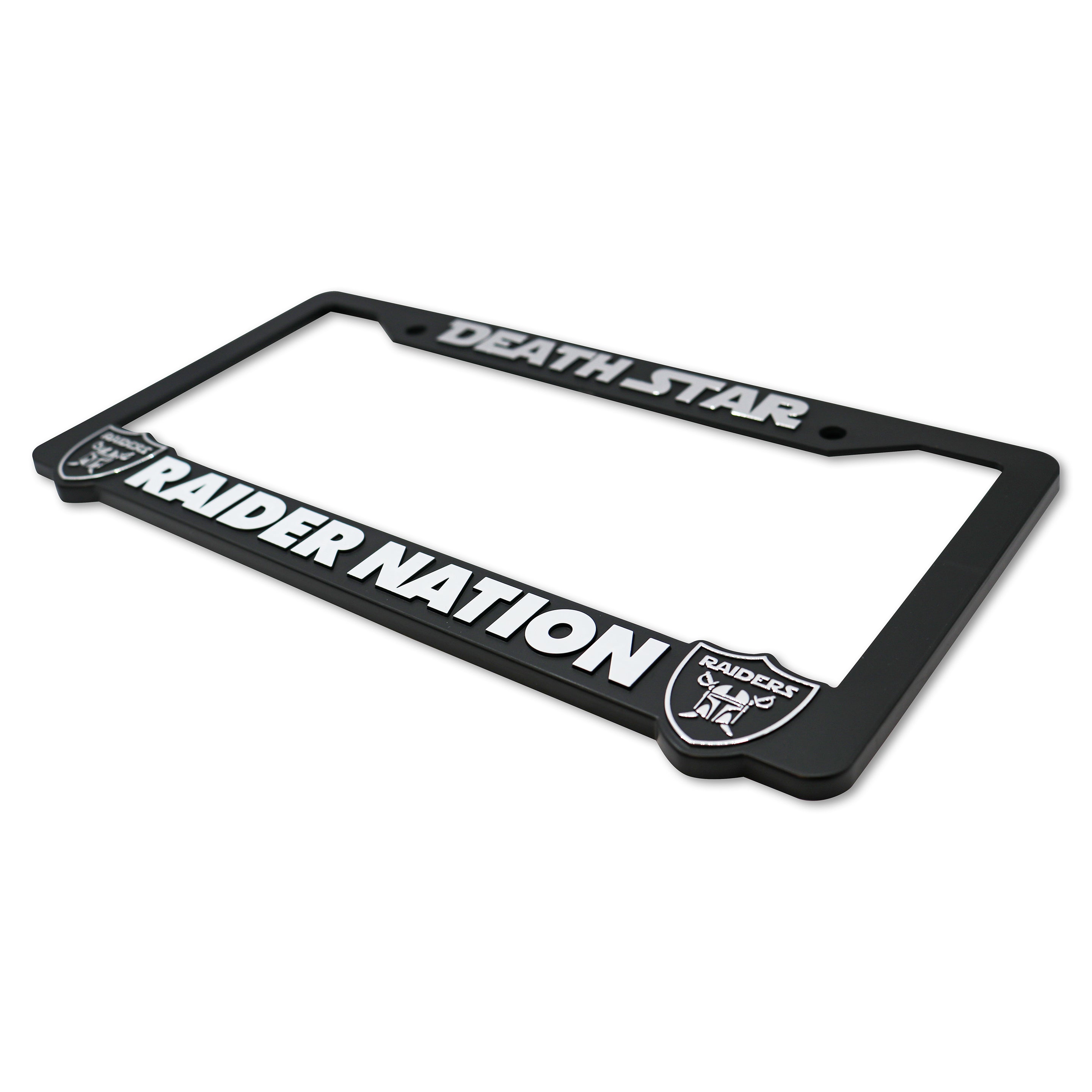 LP Frameworks Deathstar for Raider Nation V2 3D Raised License Plate Frame | 1 Pack Car License Plate Cover | Universal US Black License Plate Holder | Auto Accessories (Car, Truck and SUV)