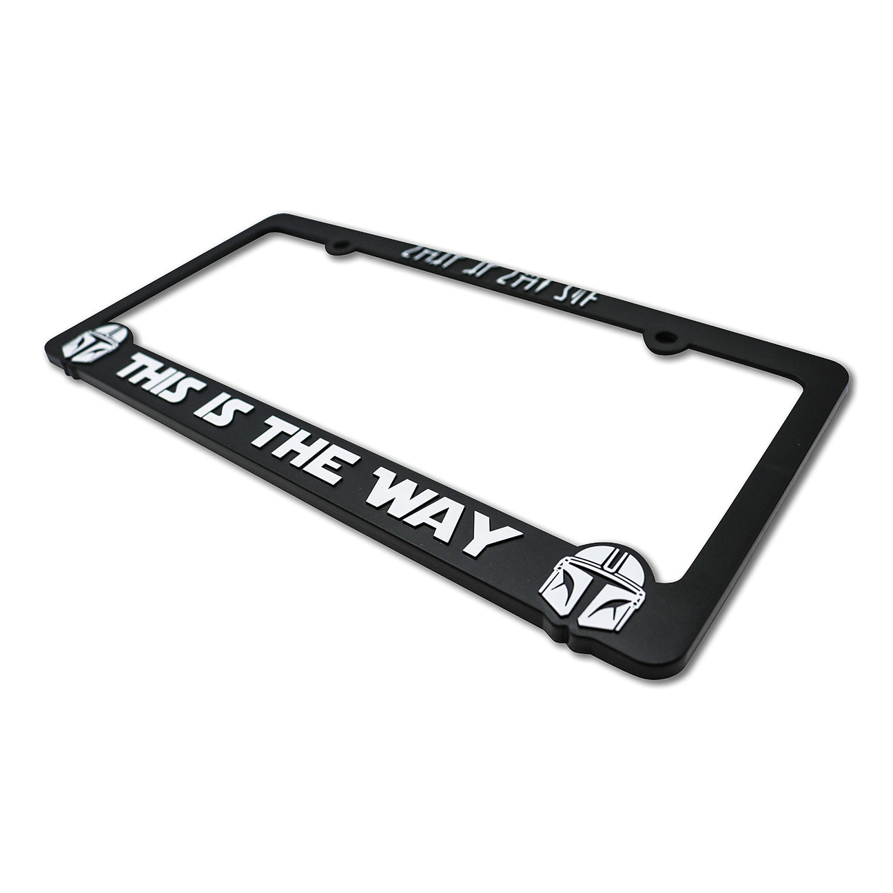 LP Frameworks This The Way V2 for Mandalorian Fans 3D Raised License Plate Frame | 1 Pack Car License Plate Cover | Universal US Black License Plate Holder | Auto Accessories (Car, Truck and SUV)