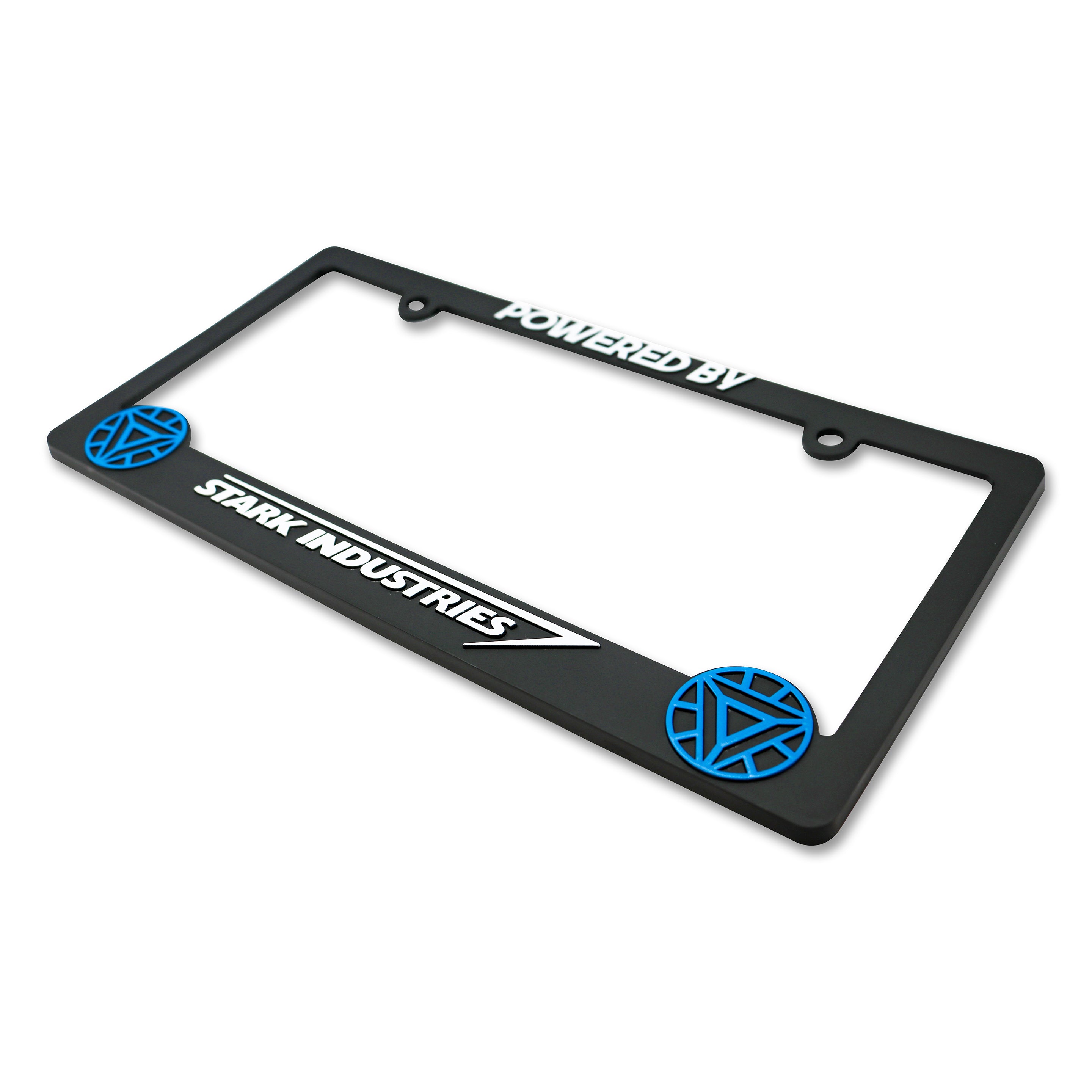 LP Frameworks Powered by Stark Industry V2 3D Raised License Plate Frame | 1 Pack Car License Plate Cover | Universal US Car Black License Plate Holder | Auto Accessories (Car, Truck and SUV)