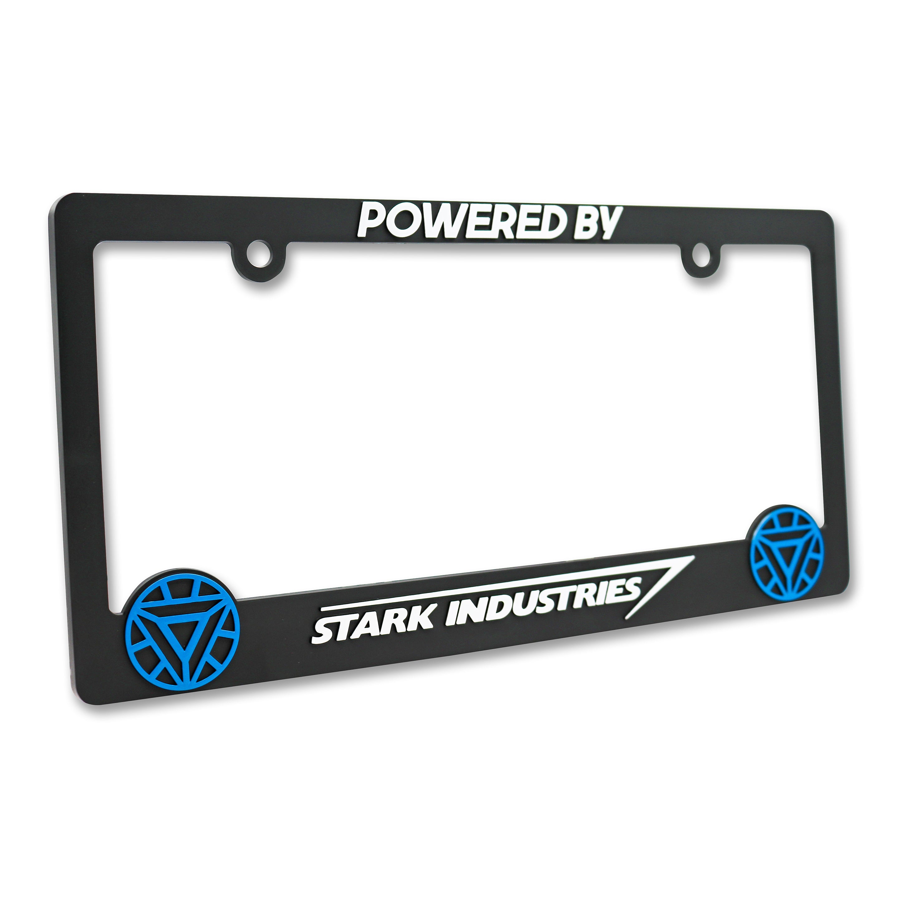 LP Frameworks Powered by Stark Industry V2 3D Raised License Plate Frame | 1 Pack Car License Plate Cover | Universal US Car Black License Plate Holder | Auto Accessories (Car, Truck and SUV)