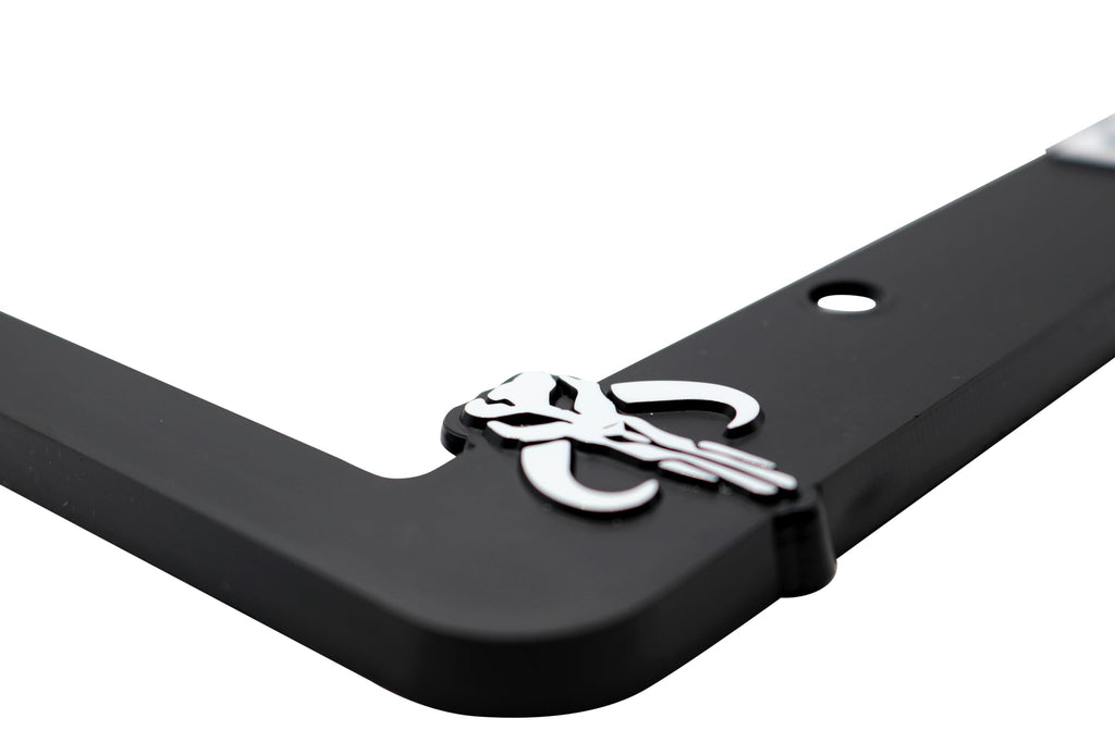 LP Frameworks Weapons are Part of My Religion for Mandalorian Fans 3D Raised License Plate Frame | 1 Pack Car License Plate Cover | Universal US Black License Plate Holder | Auto Accessories