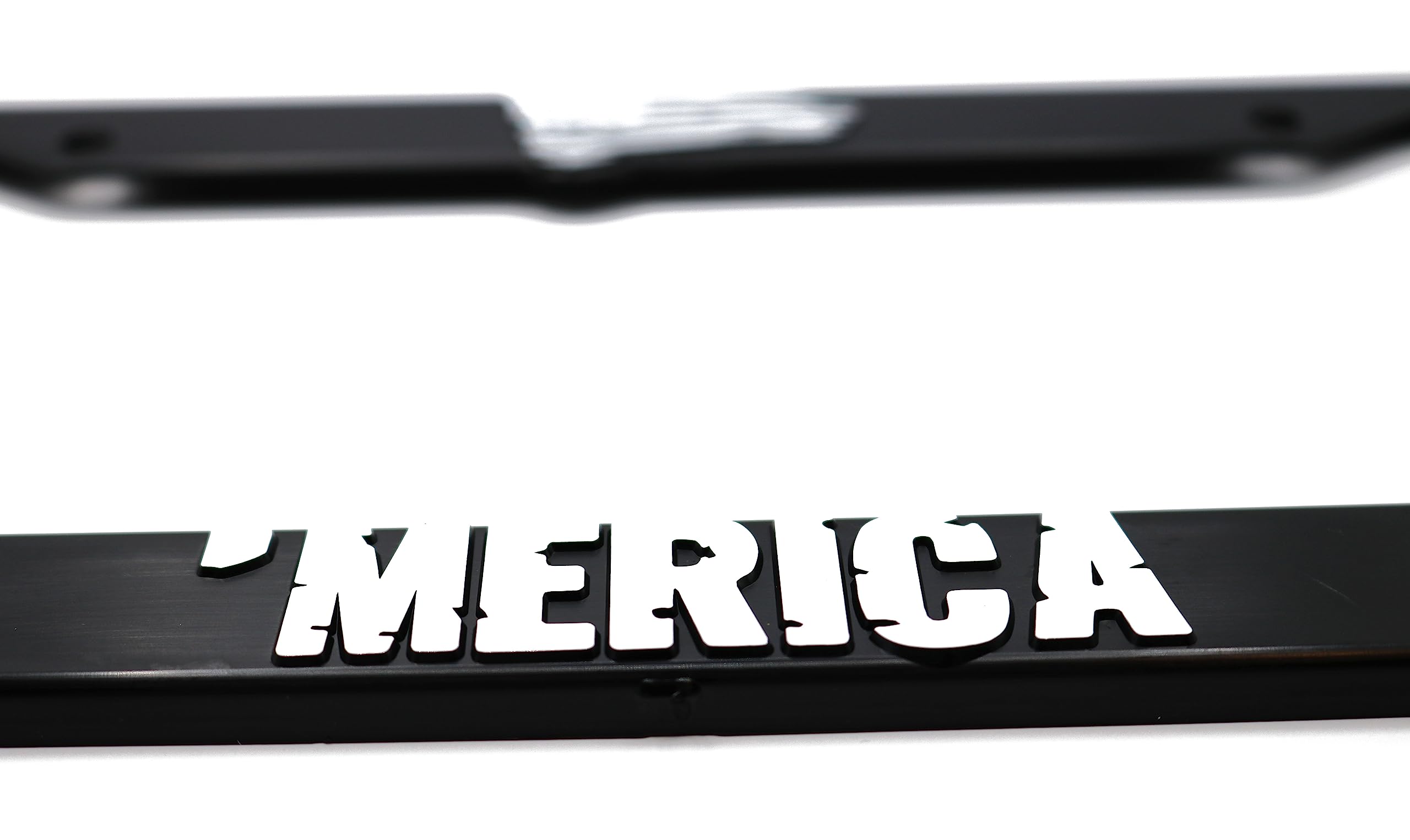LP Frameworks Merica' for America 3D Raised License Plate Frame | 1 Pack Car USA License Plate Cover | Universal US Black License Plate Holder | Auto Accessories (Car, Truck and SUV)