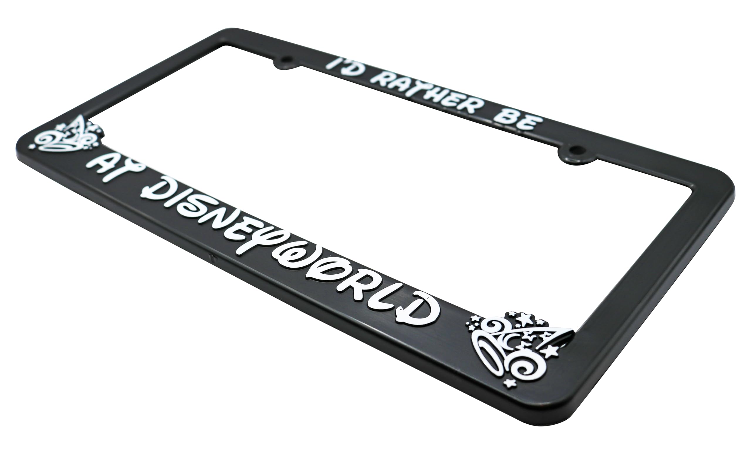 LP Frameworks Rather Be at Disneyworld 3D Raised License Plate Frame | 1 Pack Car License Plate Cover | Universal US Black License Plate Holder | Auto Accessories (Car, Truck and SUV)