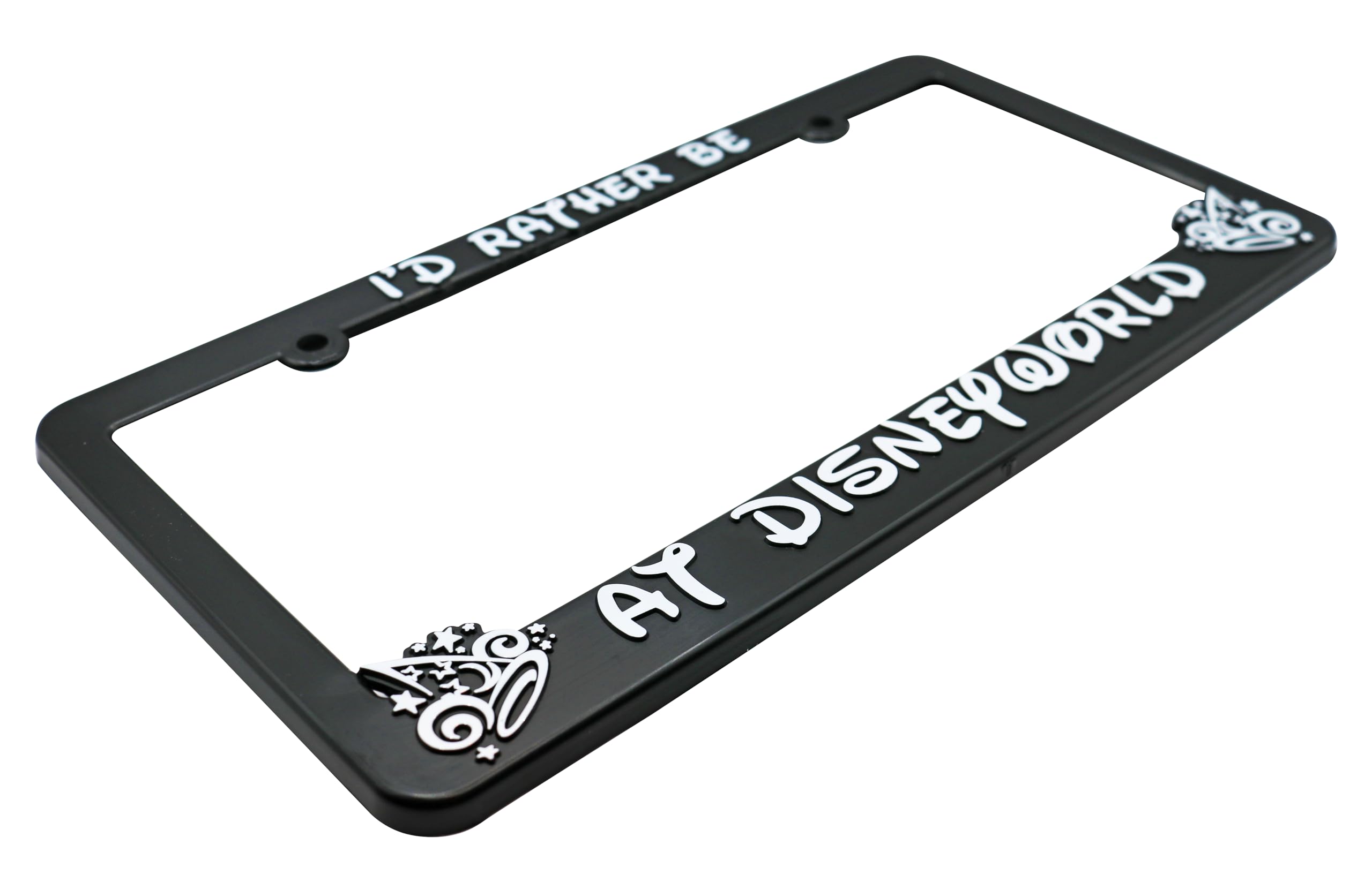 LP Frameworks Rather Be at Disneyworld 3D Raised License Plate Frame | 1 Pack Car License Plate Cover | Universal US Black License Plate Holder | Auto Accessories (Car, Truck and SUV)